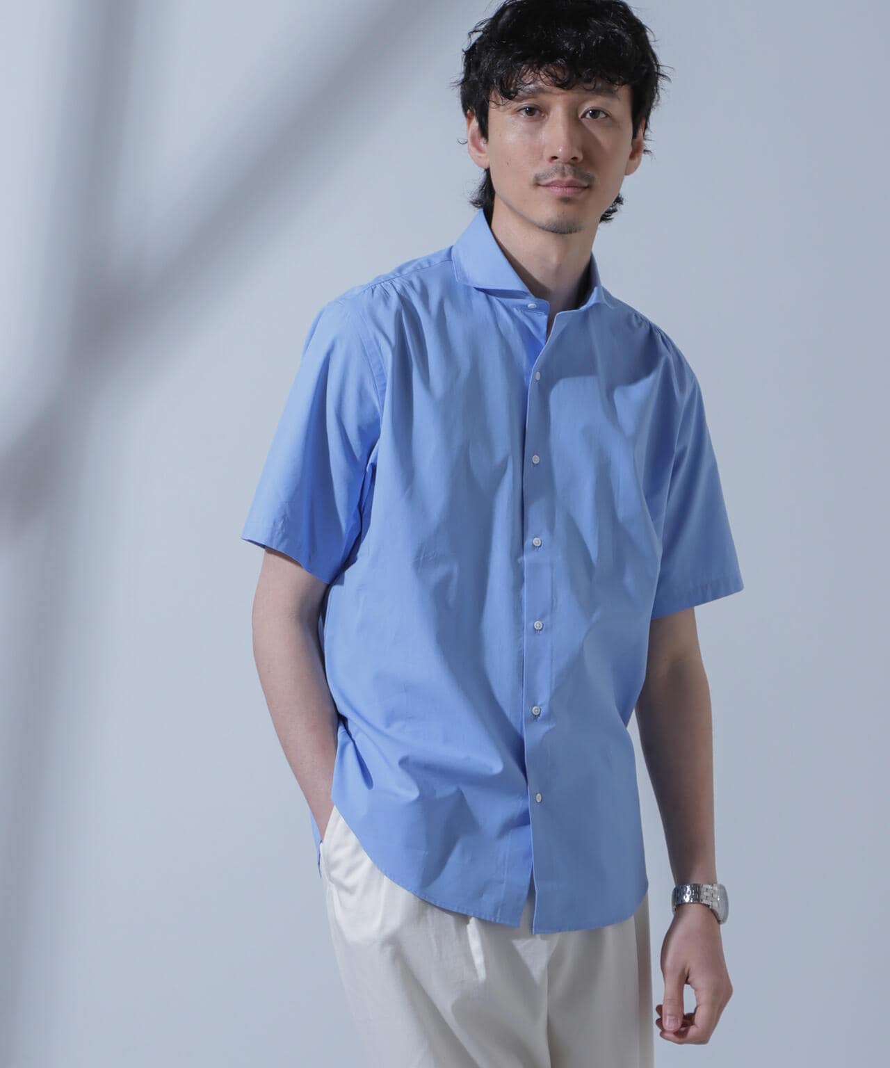 「N SHIRTS」AntiSoaked(R)汗染み防止ホリゾンタルカラーシャツ半袖 6684121209