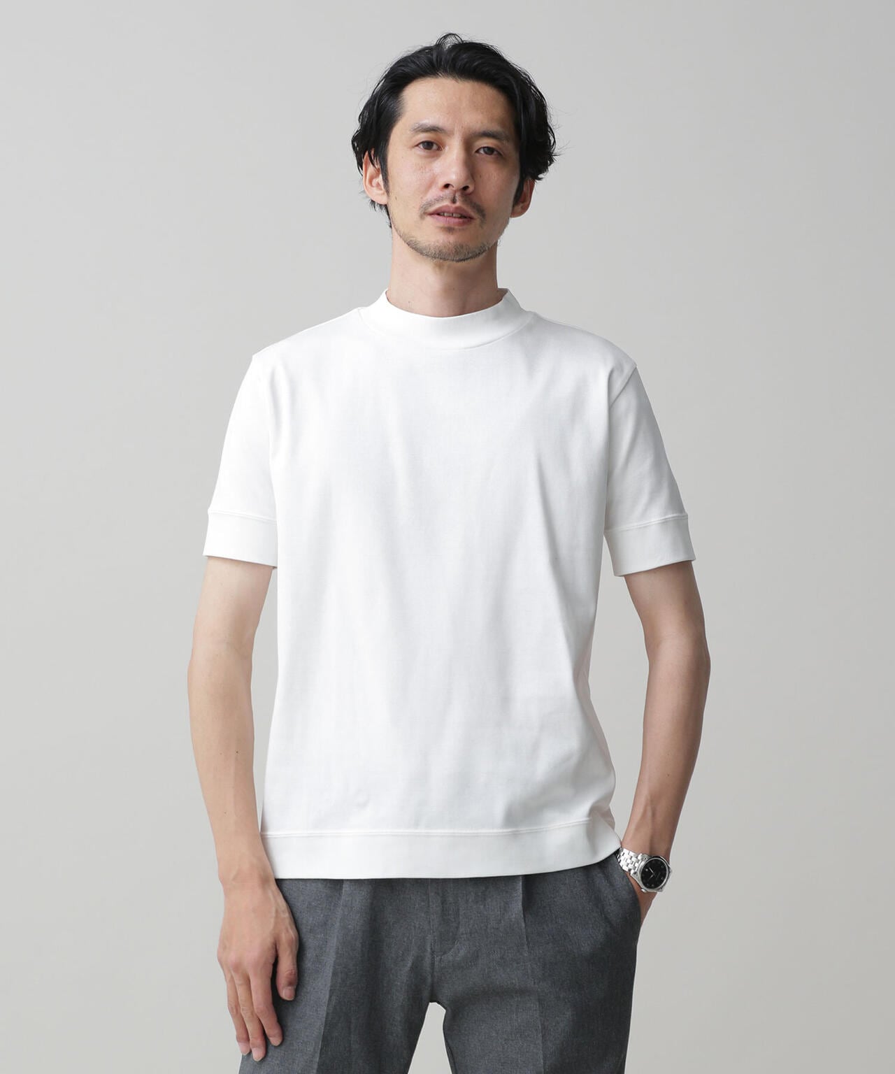 LB.03/「FORMAL JERSEY」モックネックカットソー半袖 6683124216