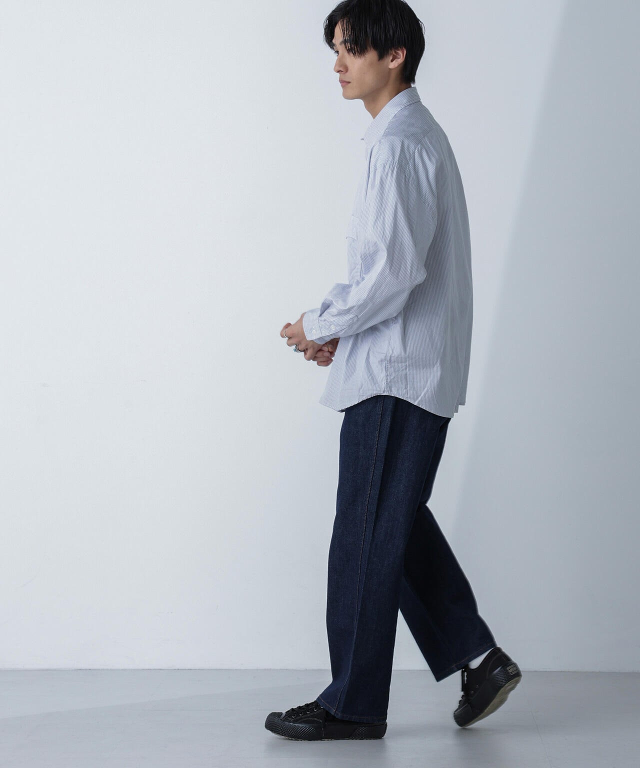 PORTER CLASSIC/ROLL UP STRIPE SHIRT 6704120089