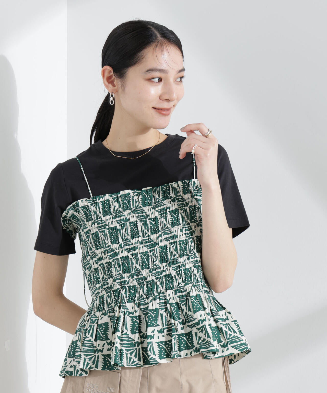 Sara mallika/COTTON POPLIN PRINT CAMI TOP 6715121010