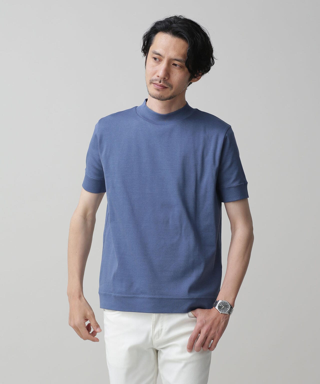 LB.03/「FORMAL JERSEY」モックネックカットソー半袖 6683124216