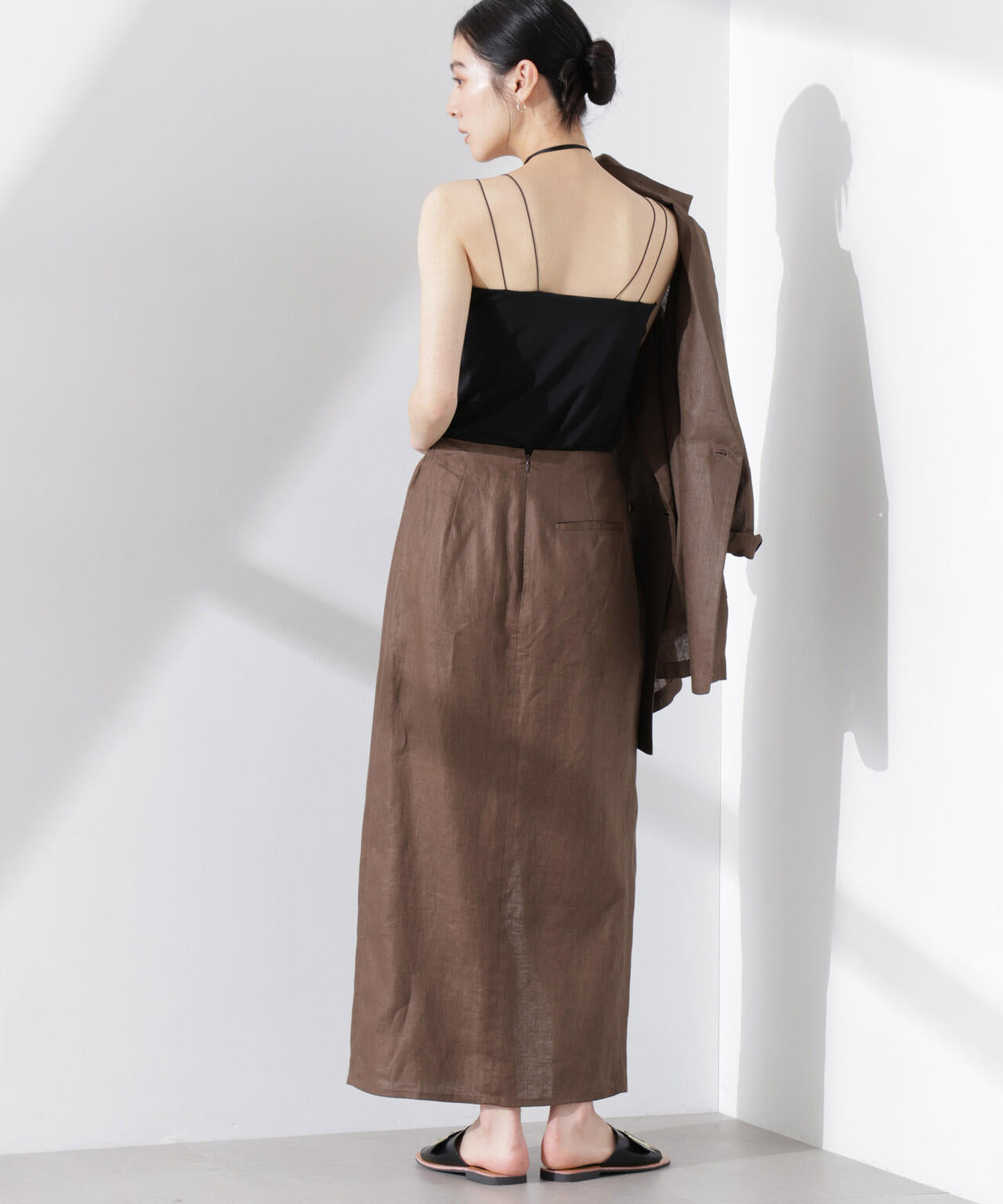 ストレッチポンチカップ付きベアトップキャミソール 6695124316