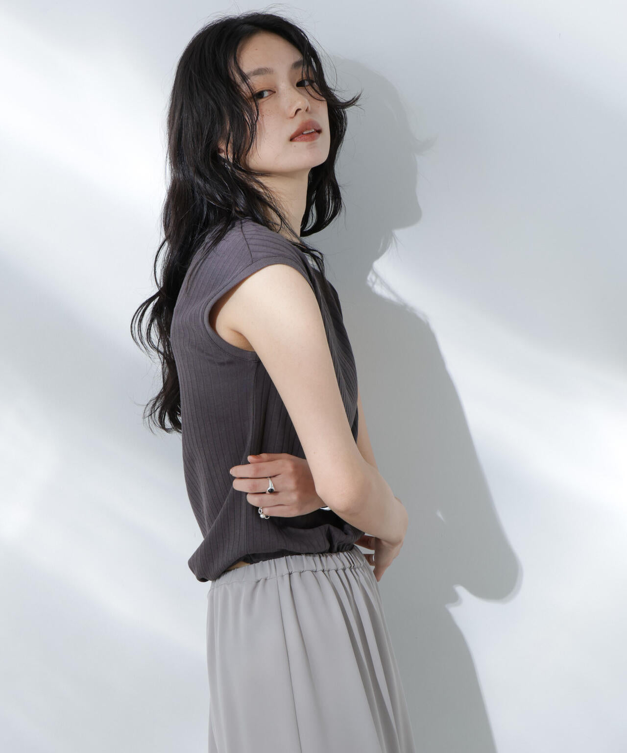 Anti Soaked(R) 汗染み防止リブノースリーブTシャツ(セットアップ可) 6695124305