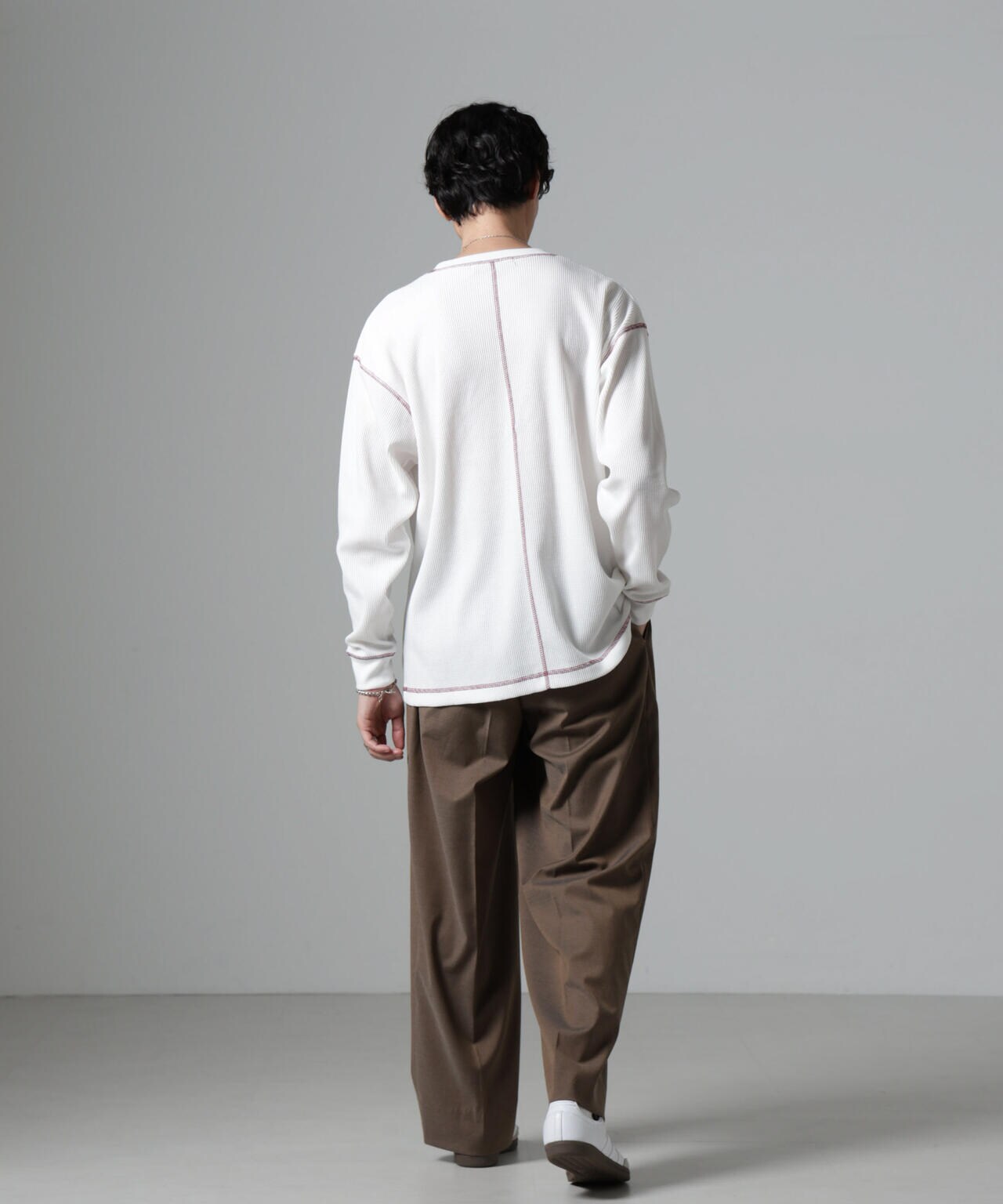 ステッチワッフルTシャツ 長袖 6724223240