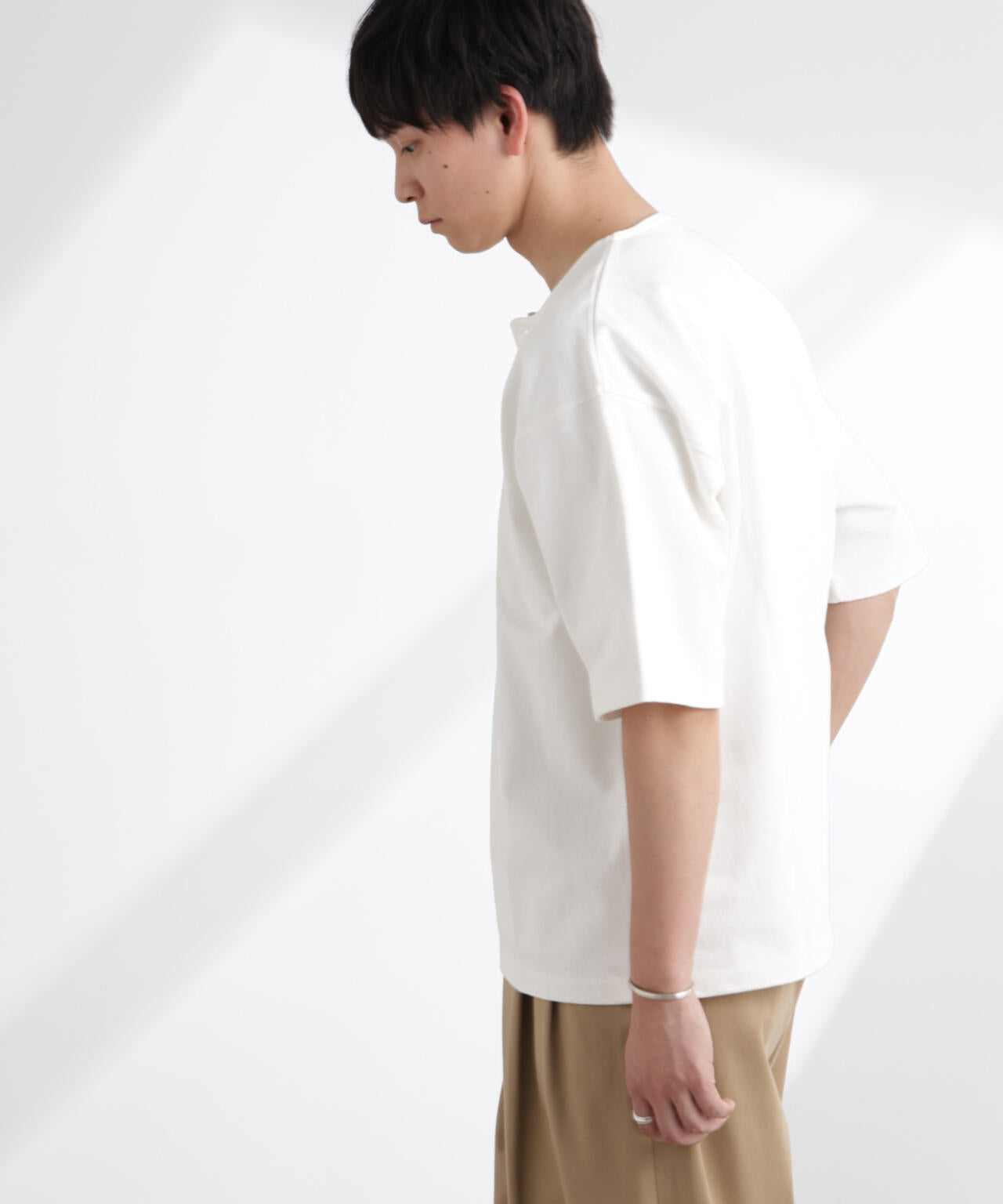 ヘビーオンスワイドヘンリーネックTシャツ 半袖 6725124227