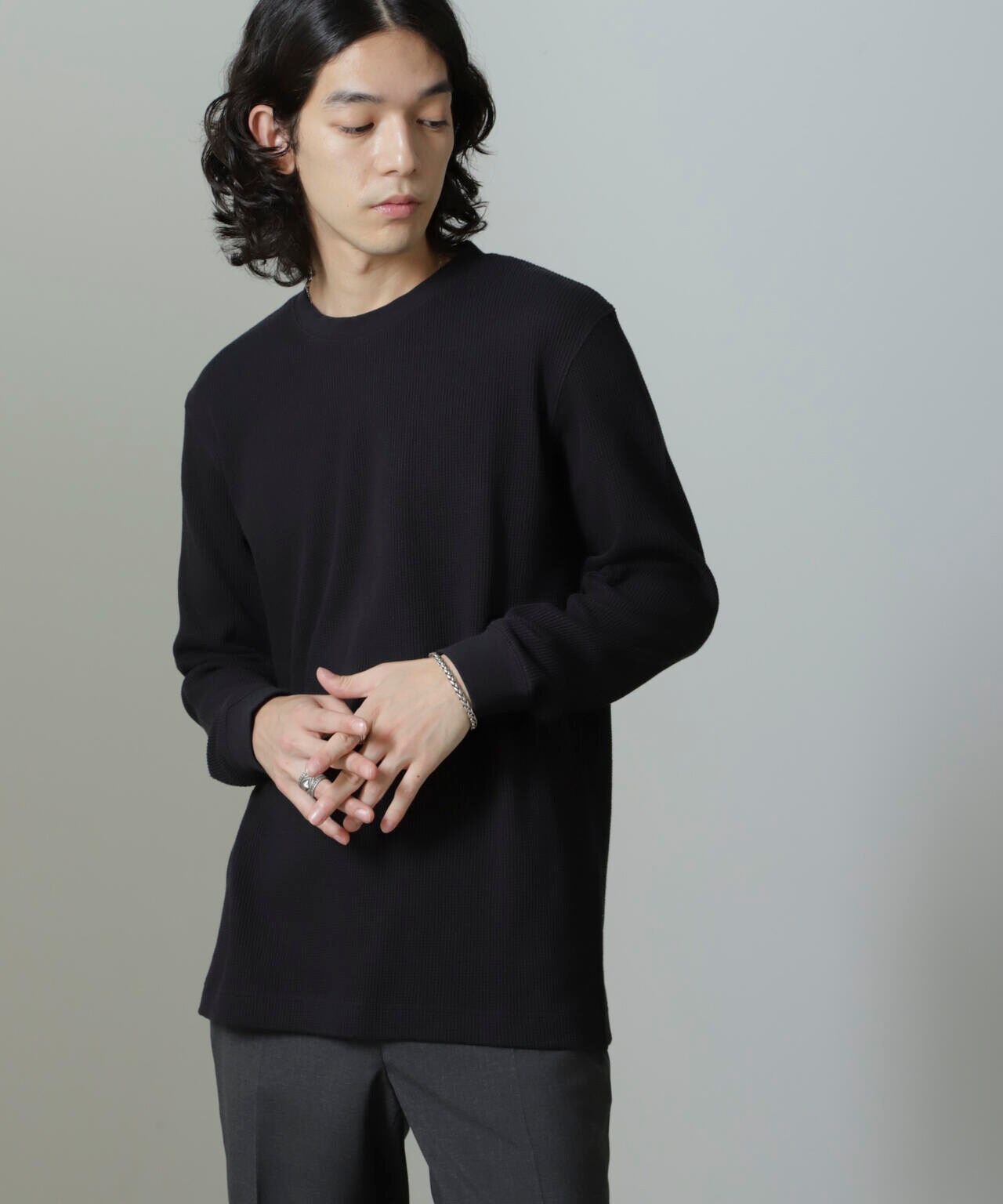 アンチスメルワッフルTシャツ 長袖 6724223205