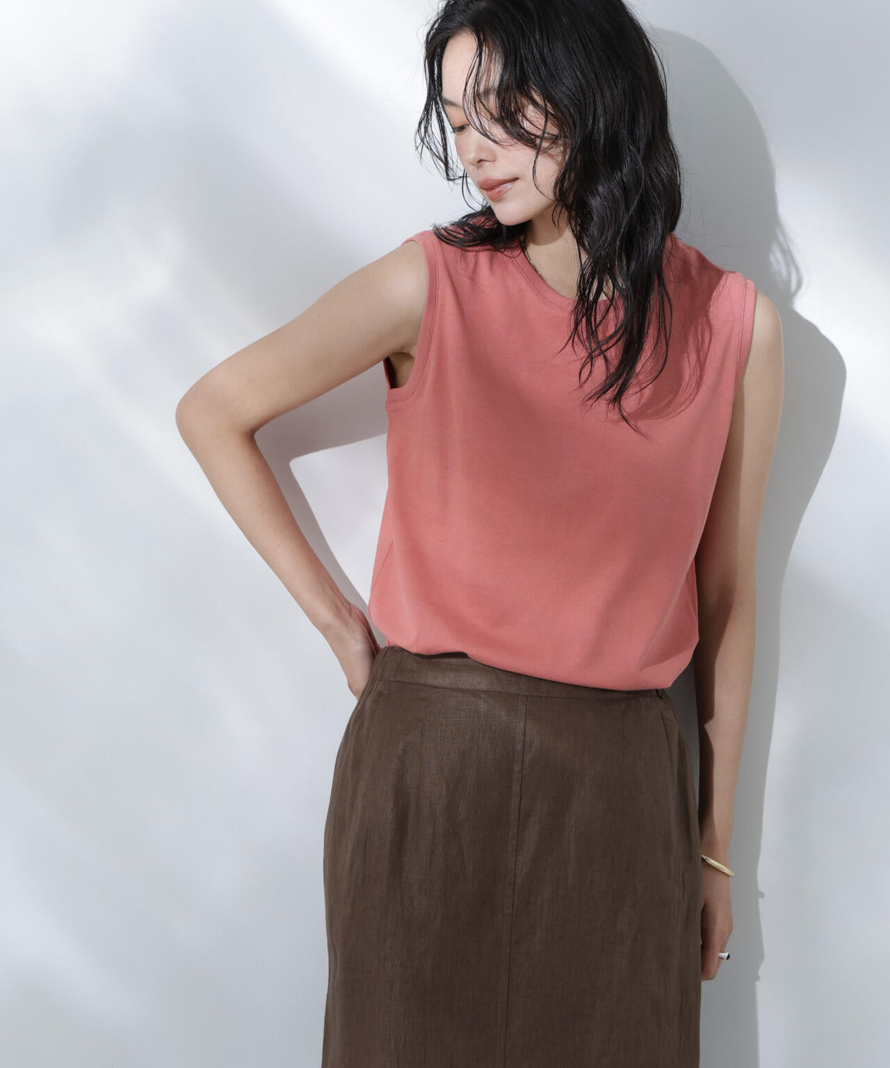 Anti Soaked(R) 汗染み防止カラフルノースリTシャツ 6695124307