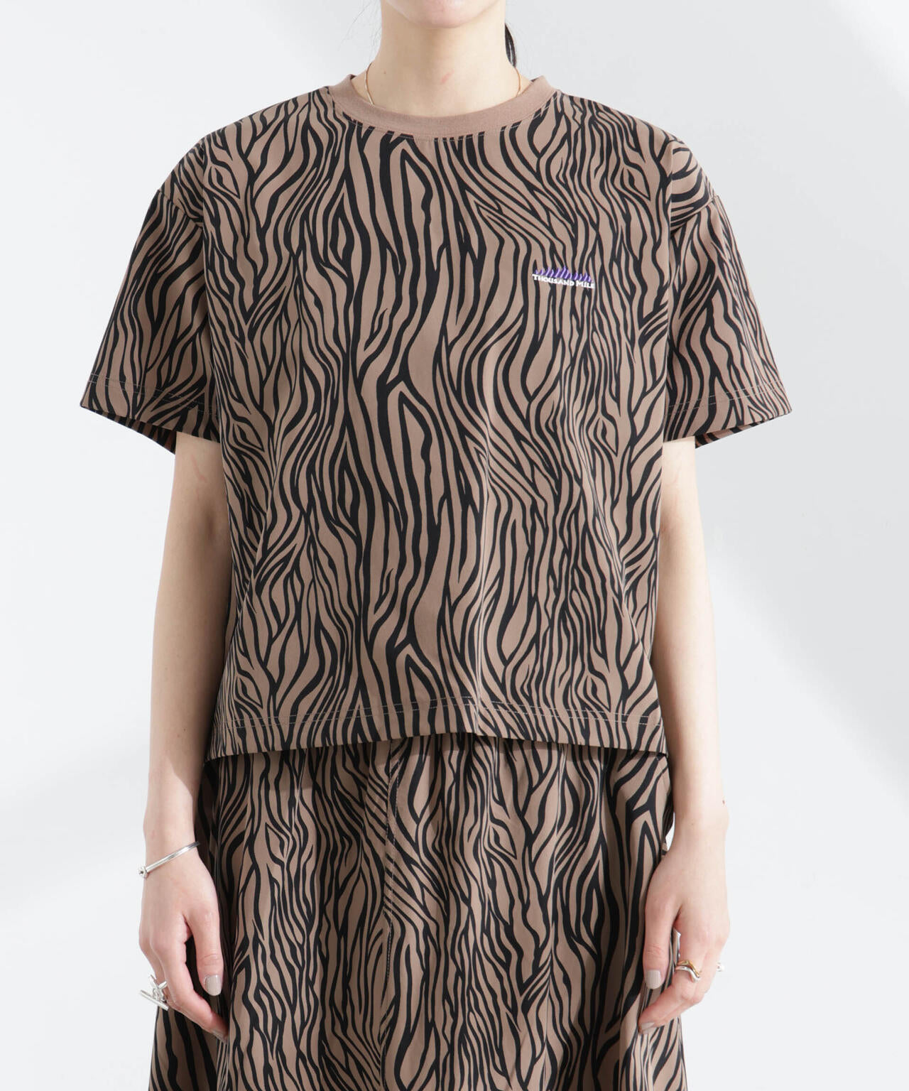 THOUSAND MILE/ショートスリーブTシャツ スカートセット ゼブラ 6715131002