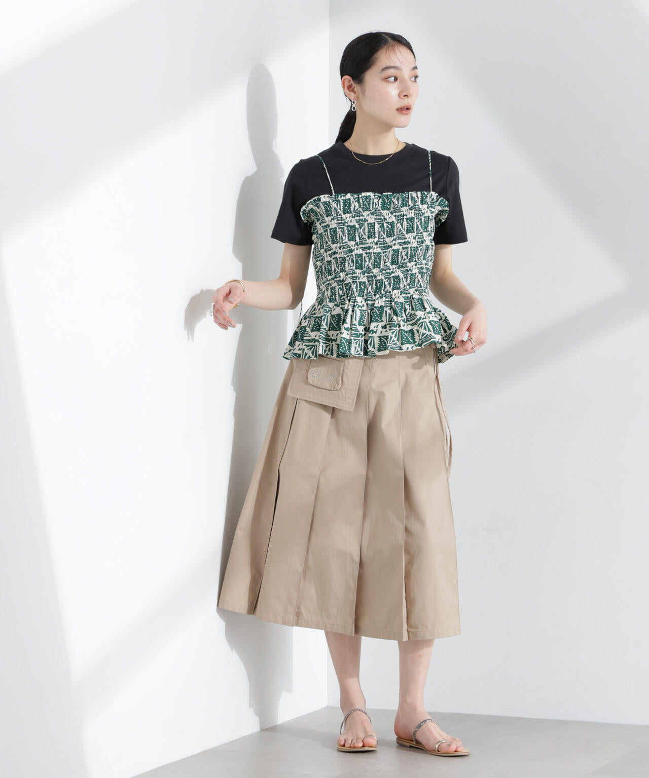BAUM UND PFERDGARTEN/Heavy Cotton プリーツスカート 6715130009