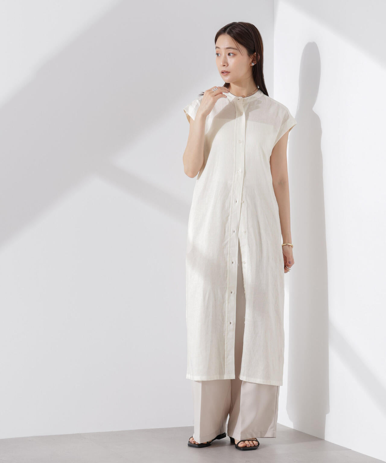Anti Smell Linen フレンチスリーブワンピース 6735119314