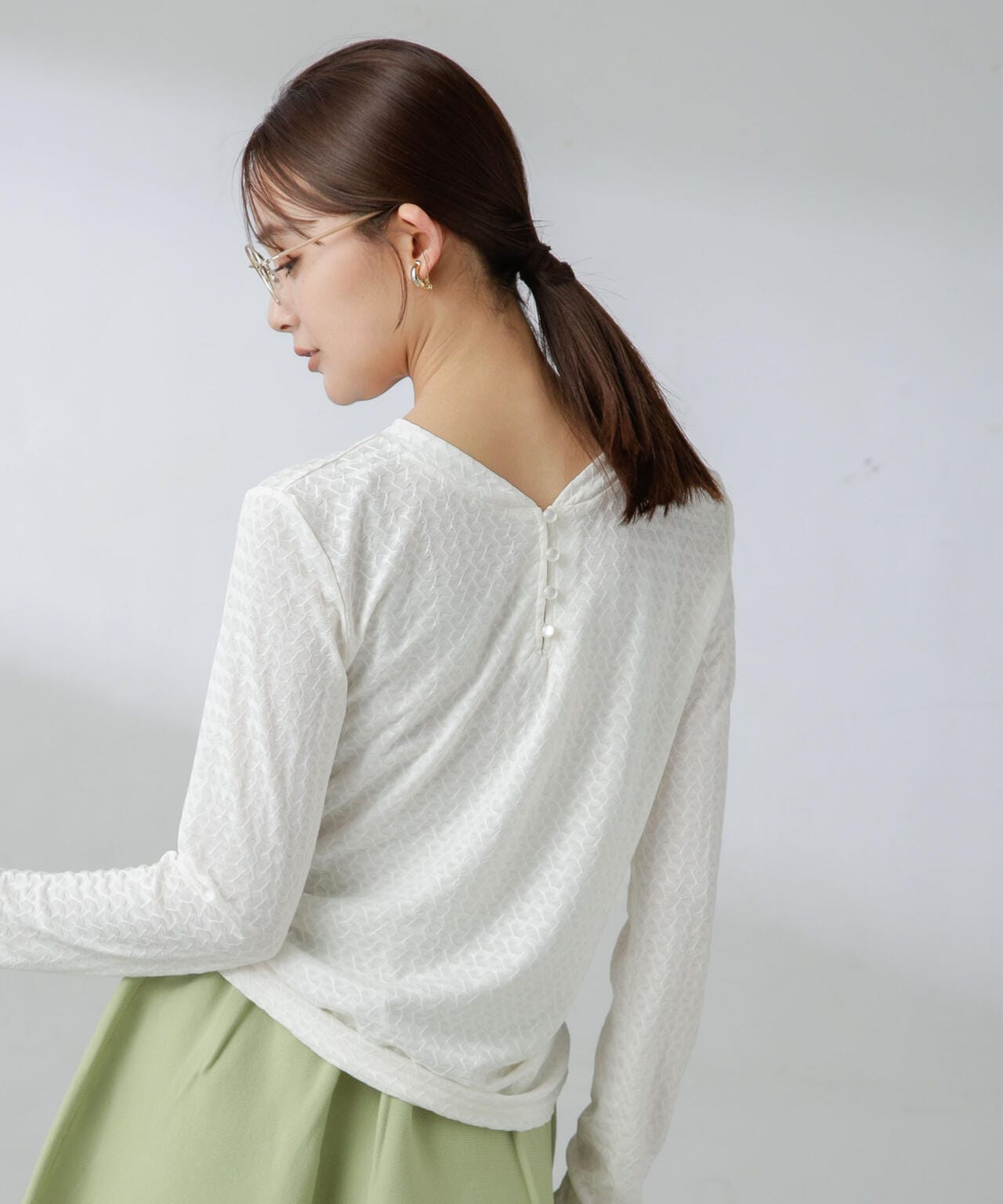 前後2wayシャーリングカットトップス 6734123305