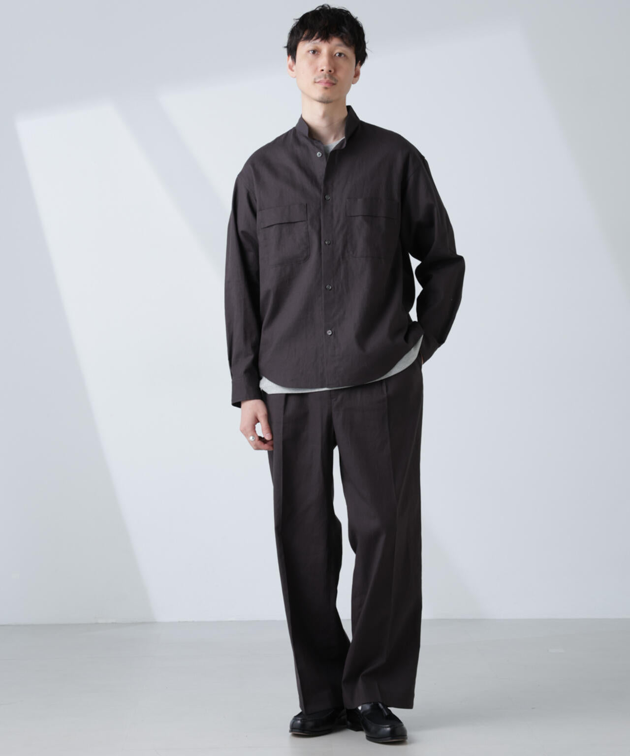 「BELGIUM LINEN FABRICS」リネンコットンストレートパンツ(セットアップ可) 6685127221