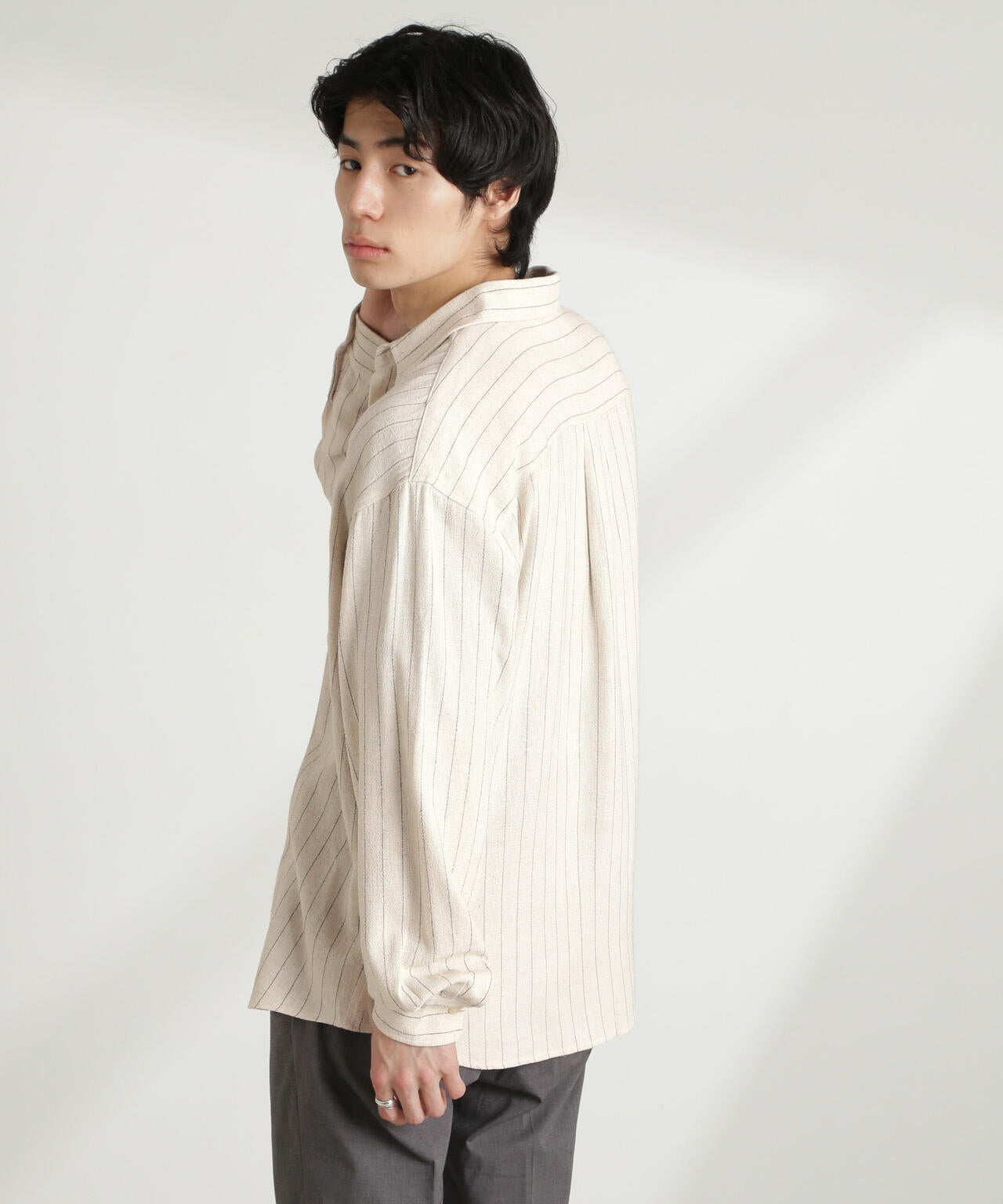 WEB限定/ピンストライプレギュラーカラーシャツ 長袖 6725120209
