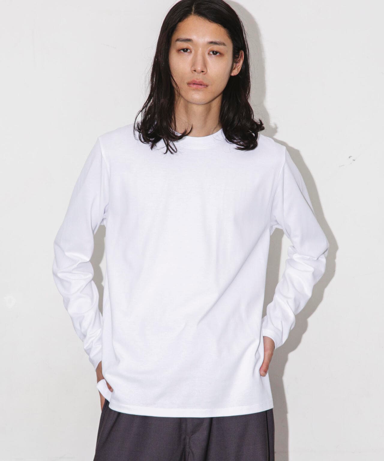 Anti Soaked 汗染み防止 クルーネックTシャツ長袖 6684123208