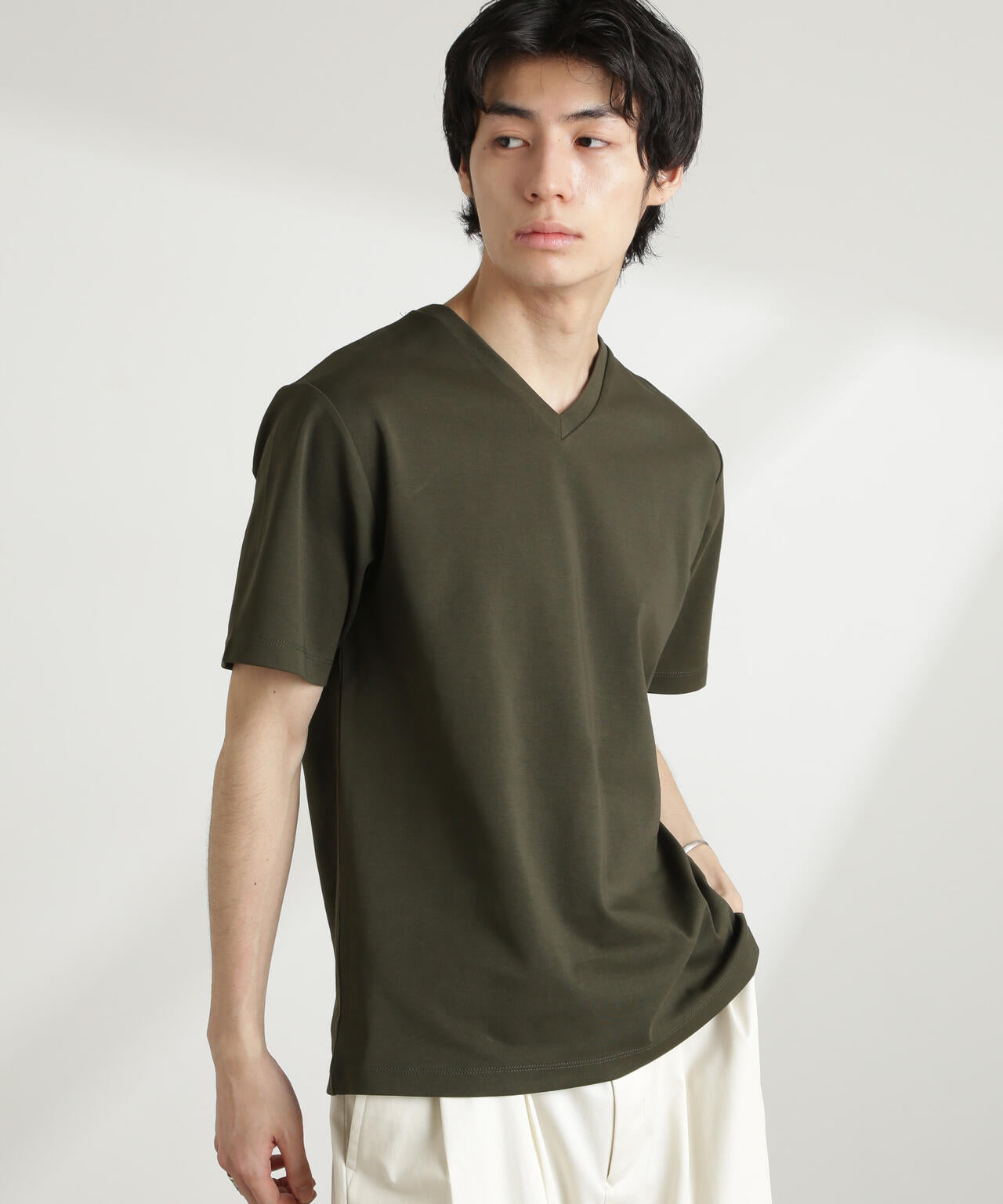 ダブルスムースVネックTシャツ 半袖 6725124214
