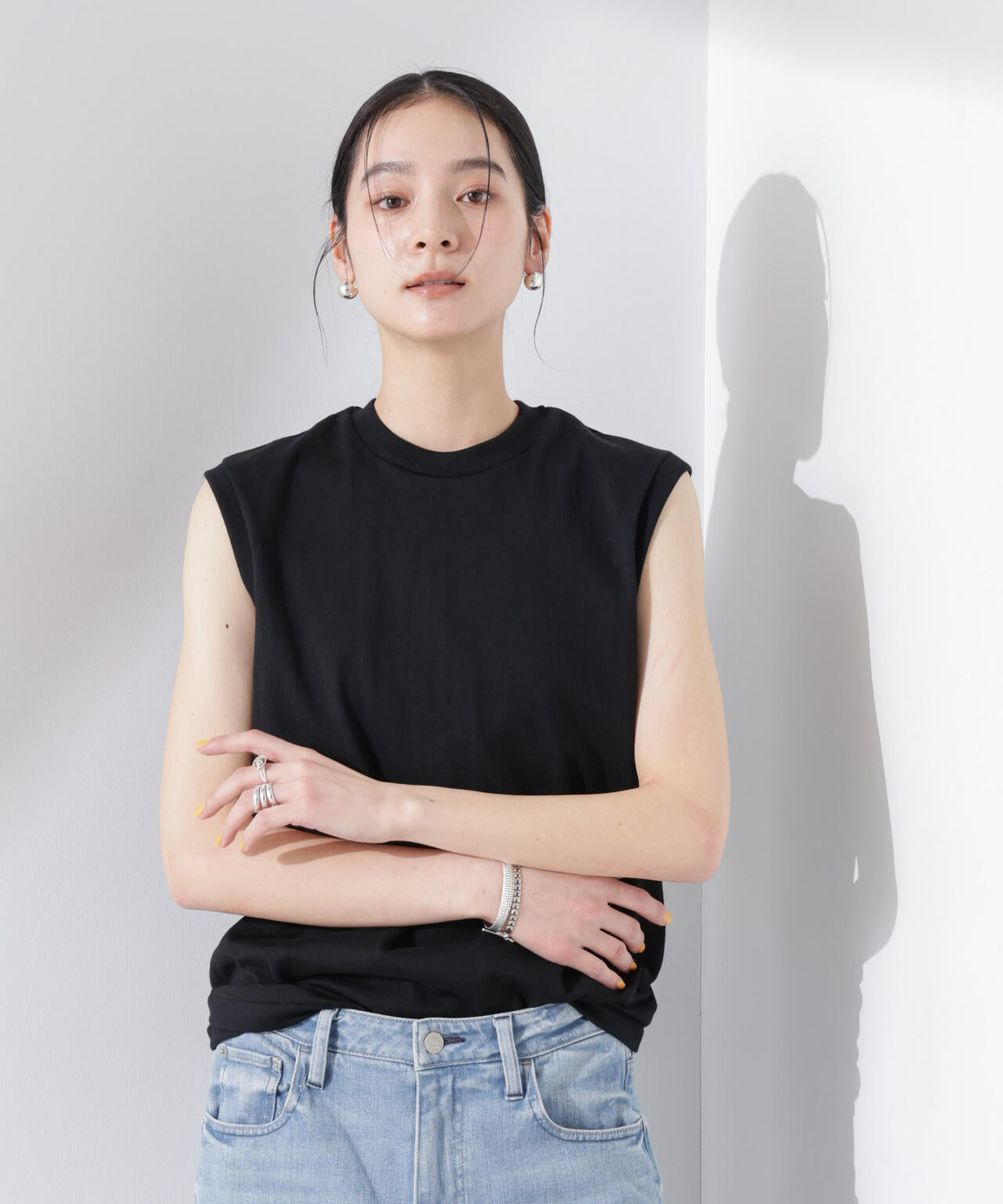 Hanes/1P T-SHIRTS KURO スリーブレスTシャツ 6715124013