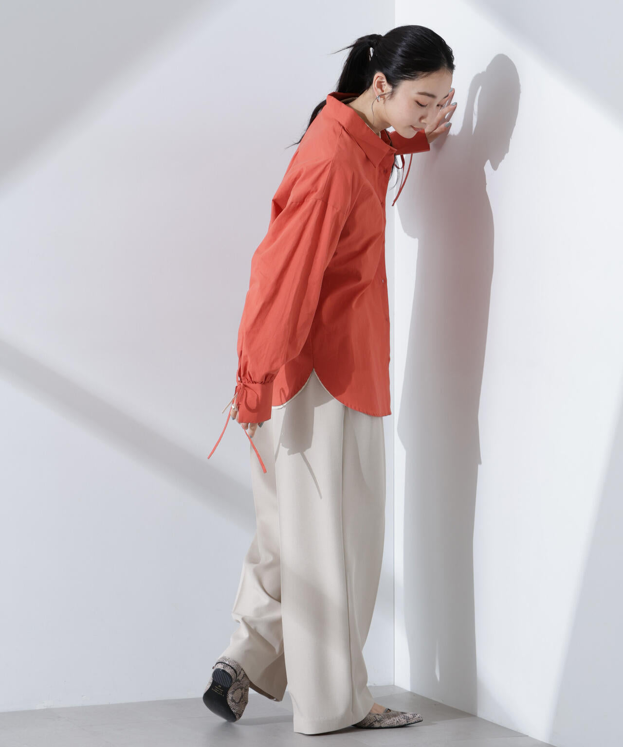 リボンスリーブシャツ 6735120312