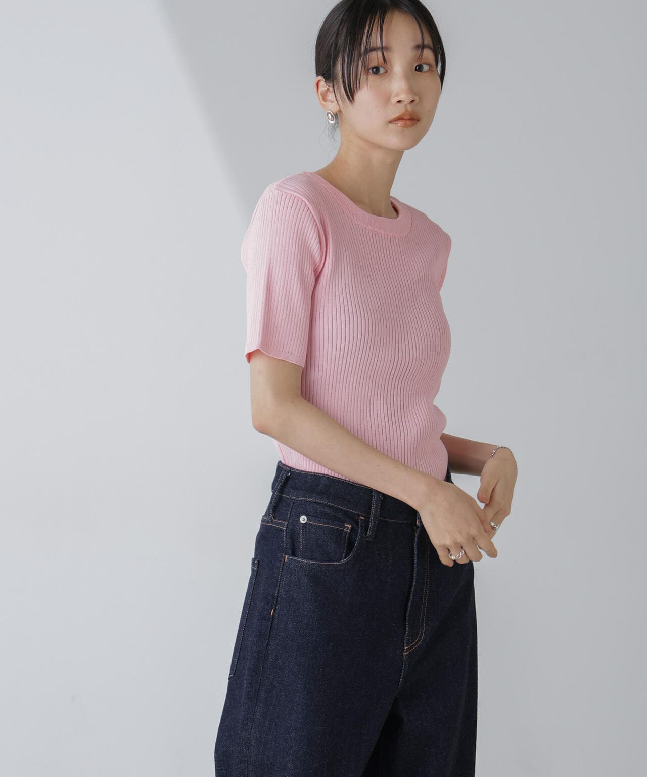 前後2way多ボタンサマーリブニット 6734122345