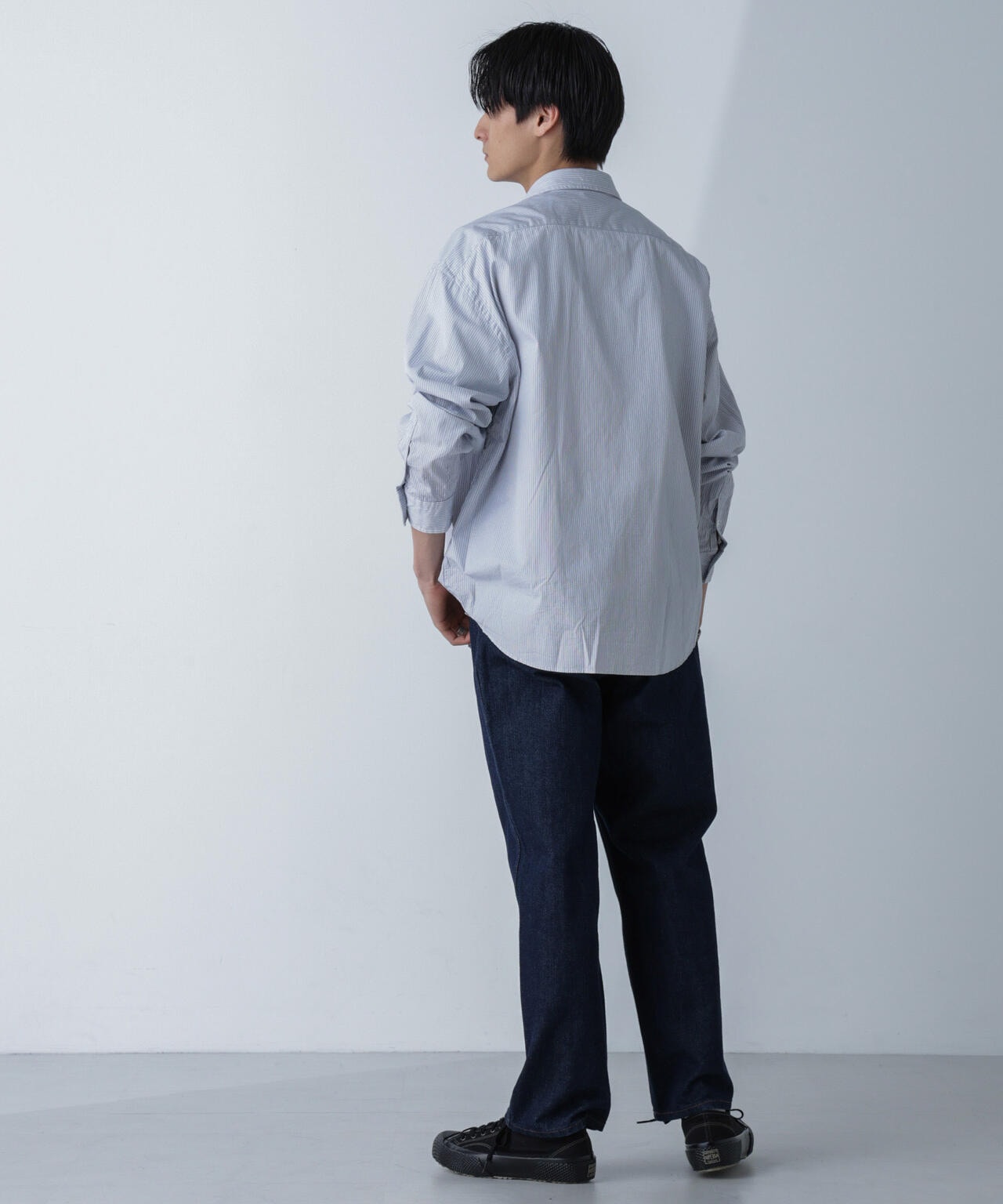 PORTER CLASSIC/ROLL UP STRIPE SHIRT 6704120089