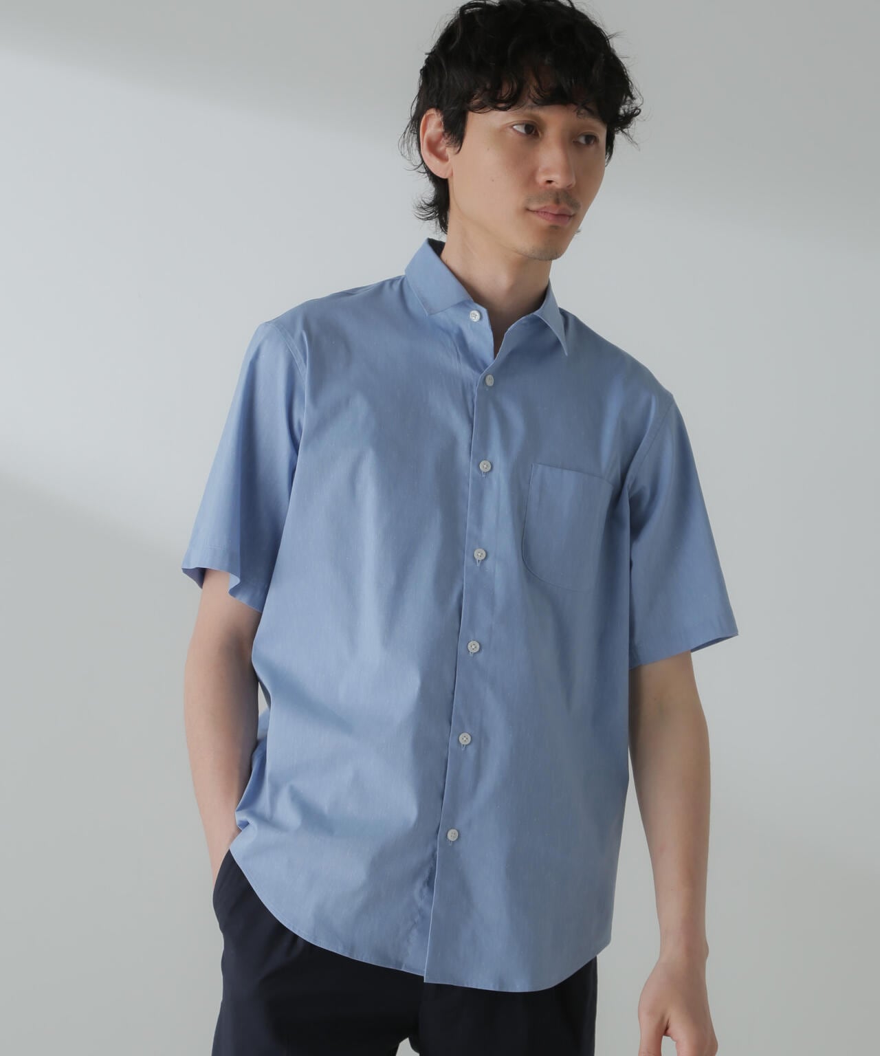 「ICE FLOW LINEN」レギュラーカラーシャツ 半袖 6684121206