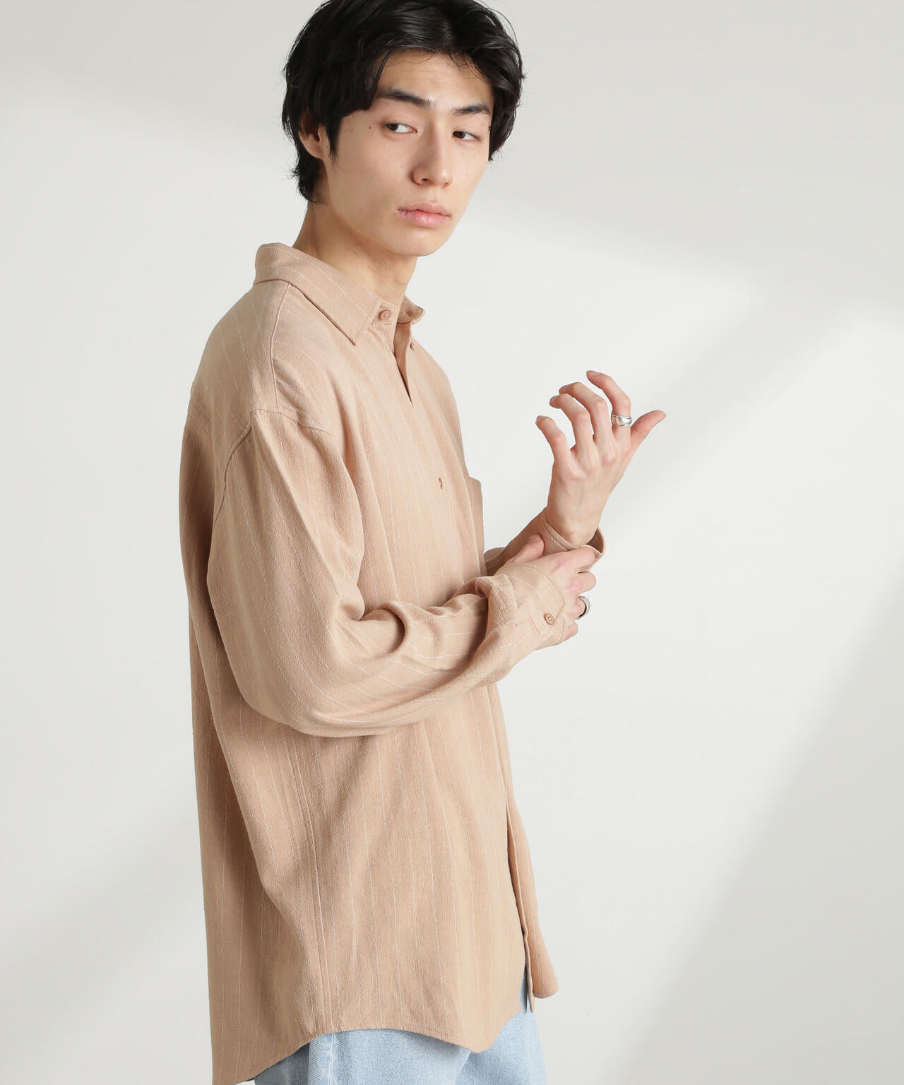 WEB限定/ピンストライプレギュラーカラーシャツ 長袖 6725120209