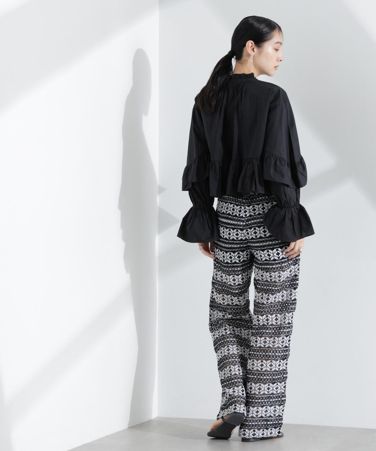 Sara mallika/COTTON BORDER LACE PANTS 6715127046