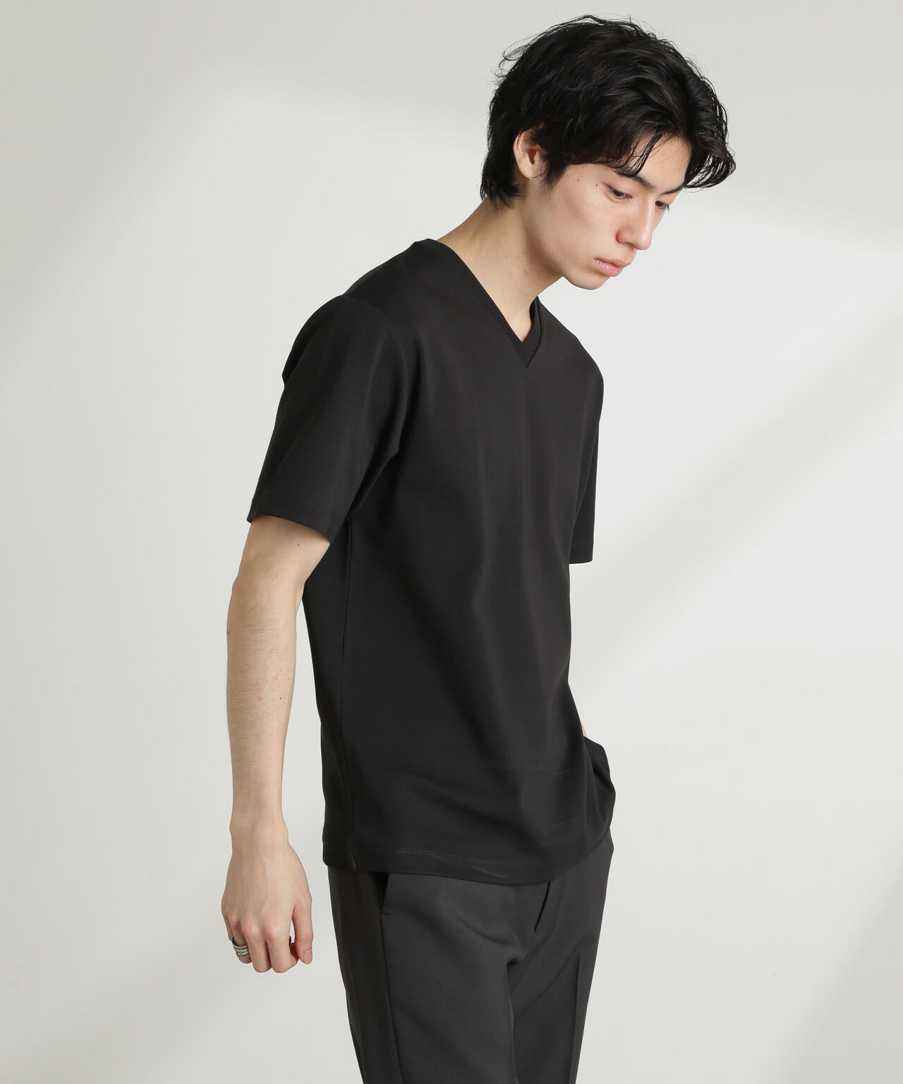 ダブルスムースVネックTシャツ 半袖 6725124214