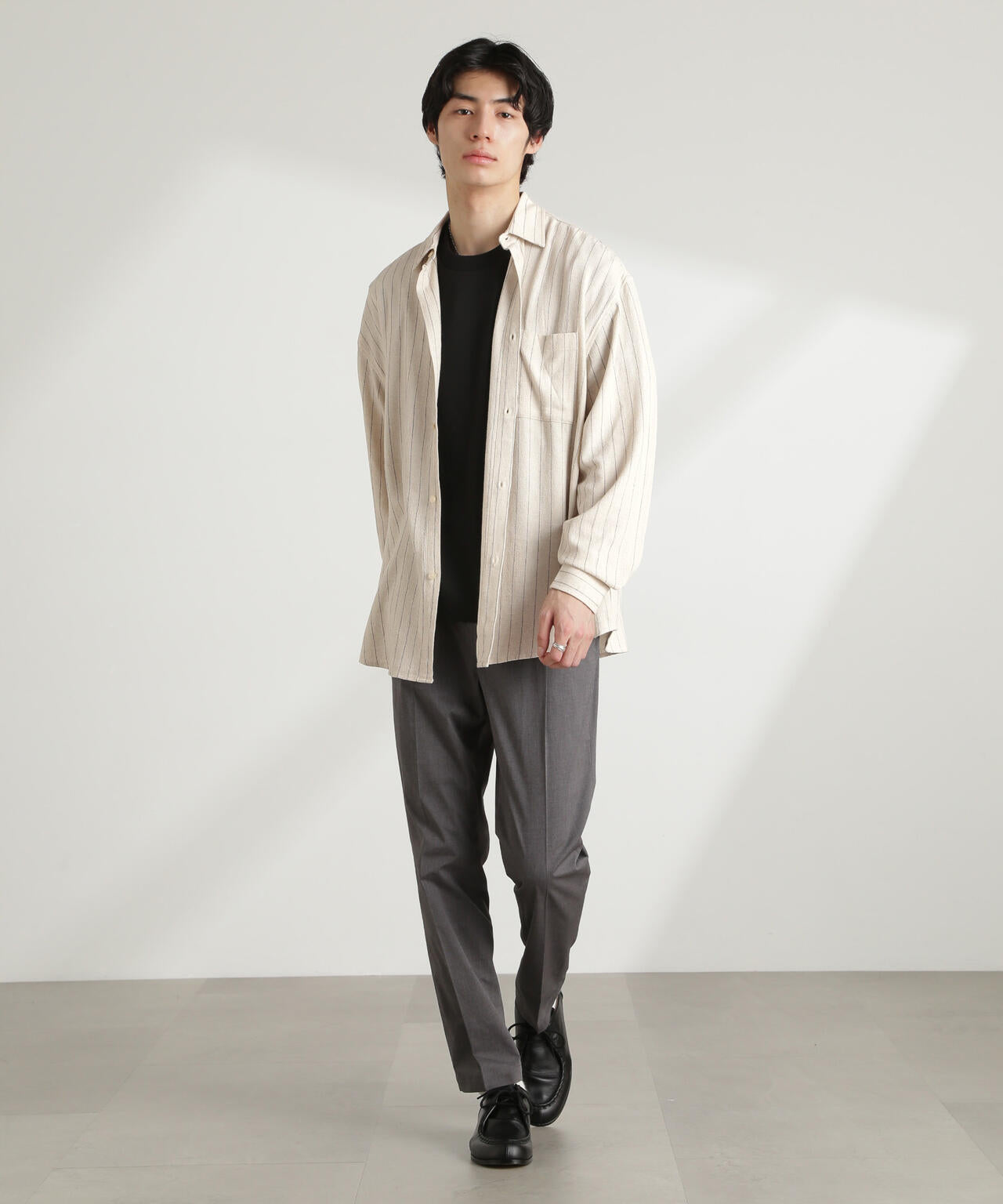 WEB限定/ピンストライプレギュラーカラーシャツ 長袖 6725120209