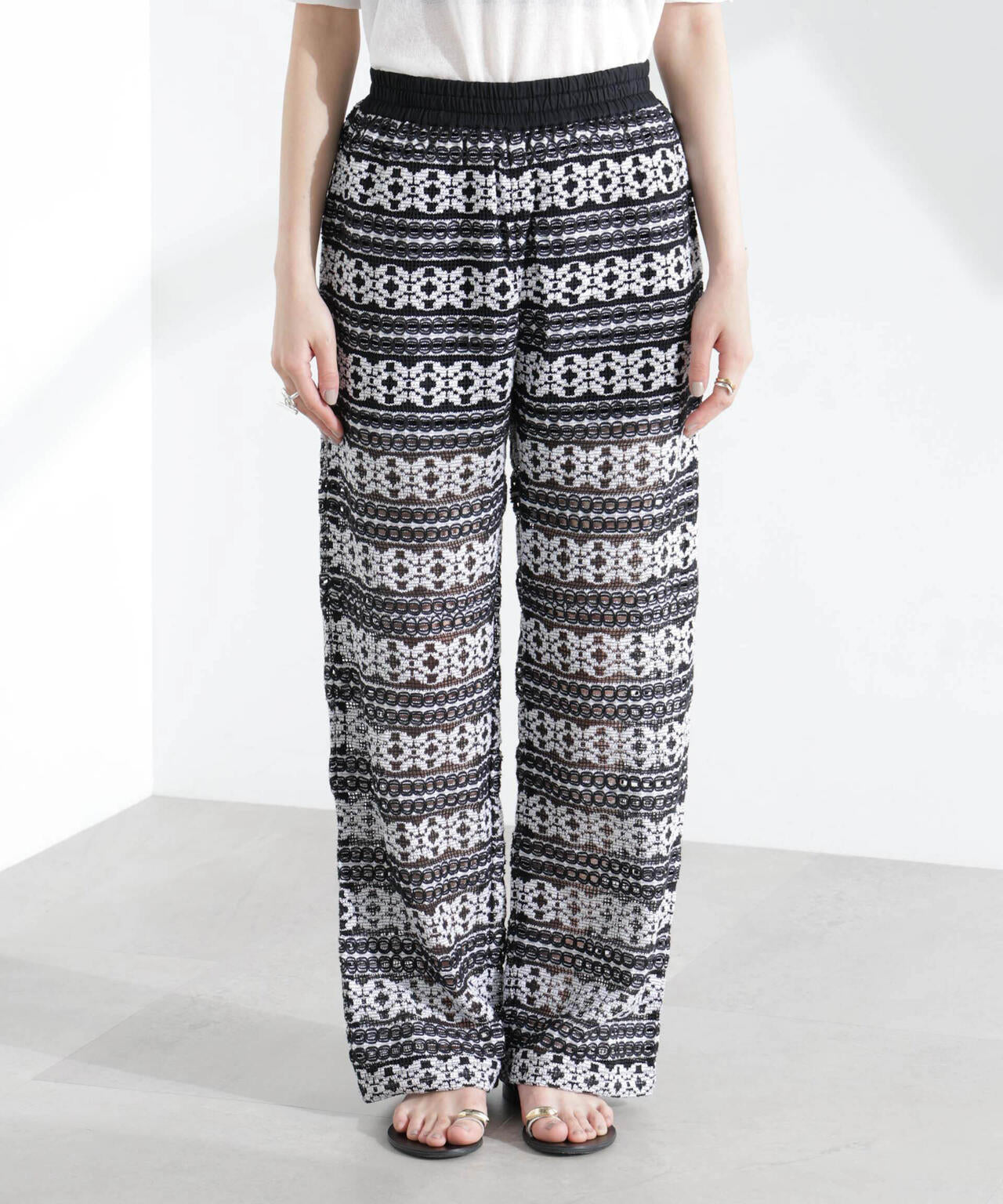Sara mallika/COTTON BORDER LACE PANTS 6715127046