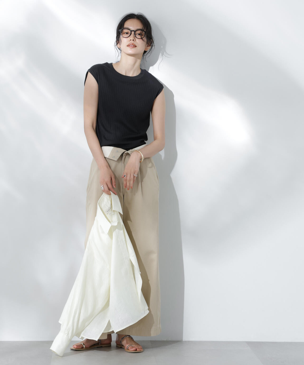 Anti Soaked(R) 汗染み防止リブノースリーブTシャツ(セットアップ可) 6695124305