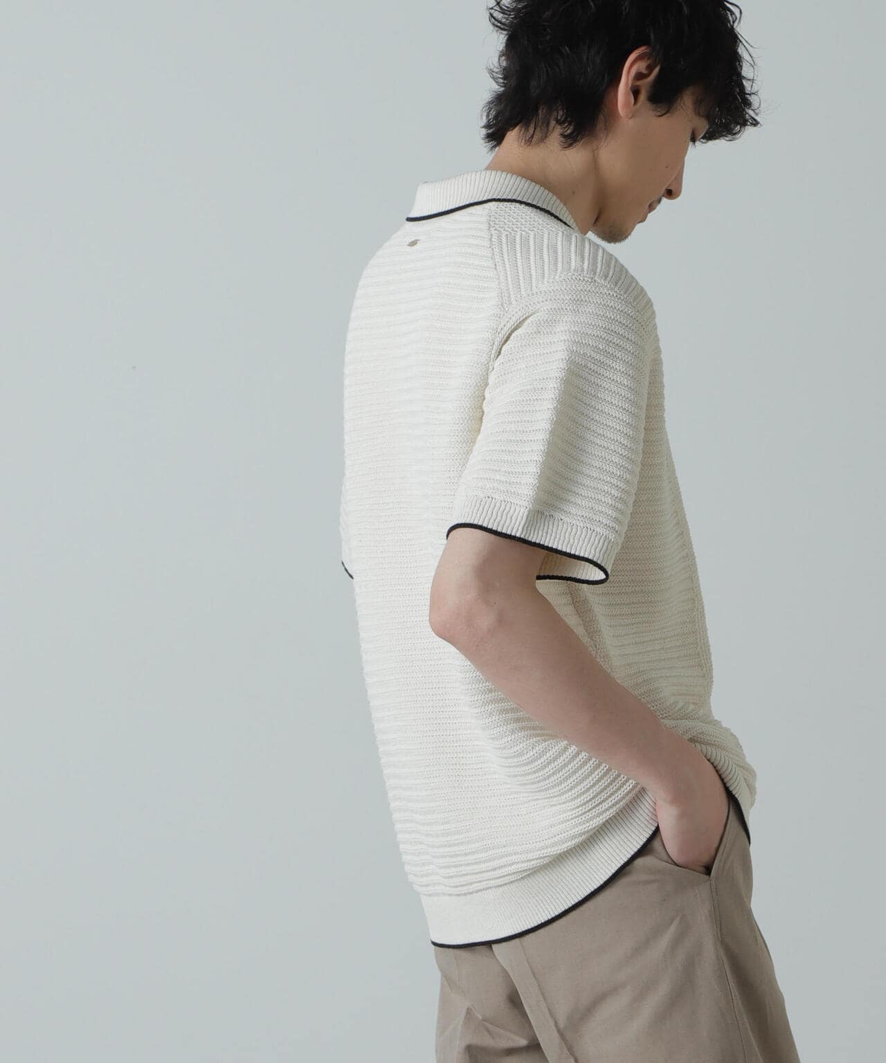 AB.ギマアイレット柄ニットブザムシャツ 6684122220
