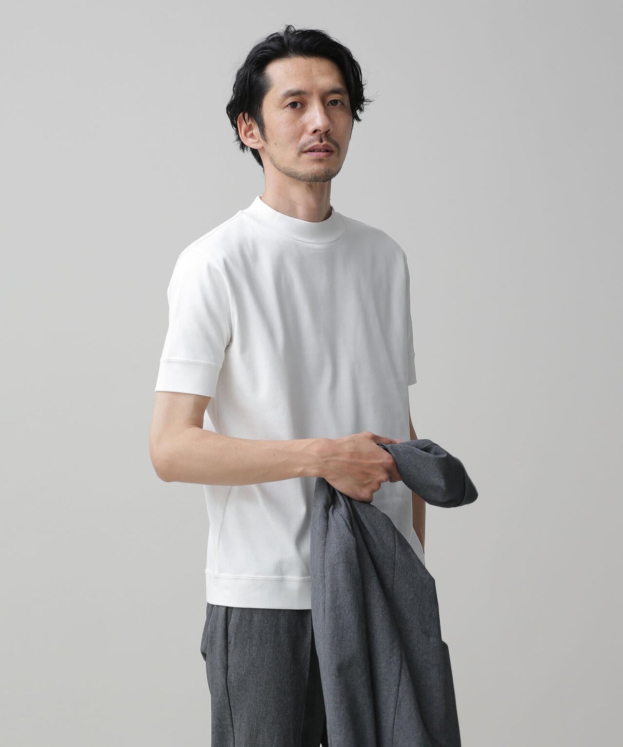 LB.03/「FORMAL JERSEY」モックネックカットソー半袖 6683124216