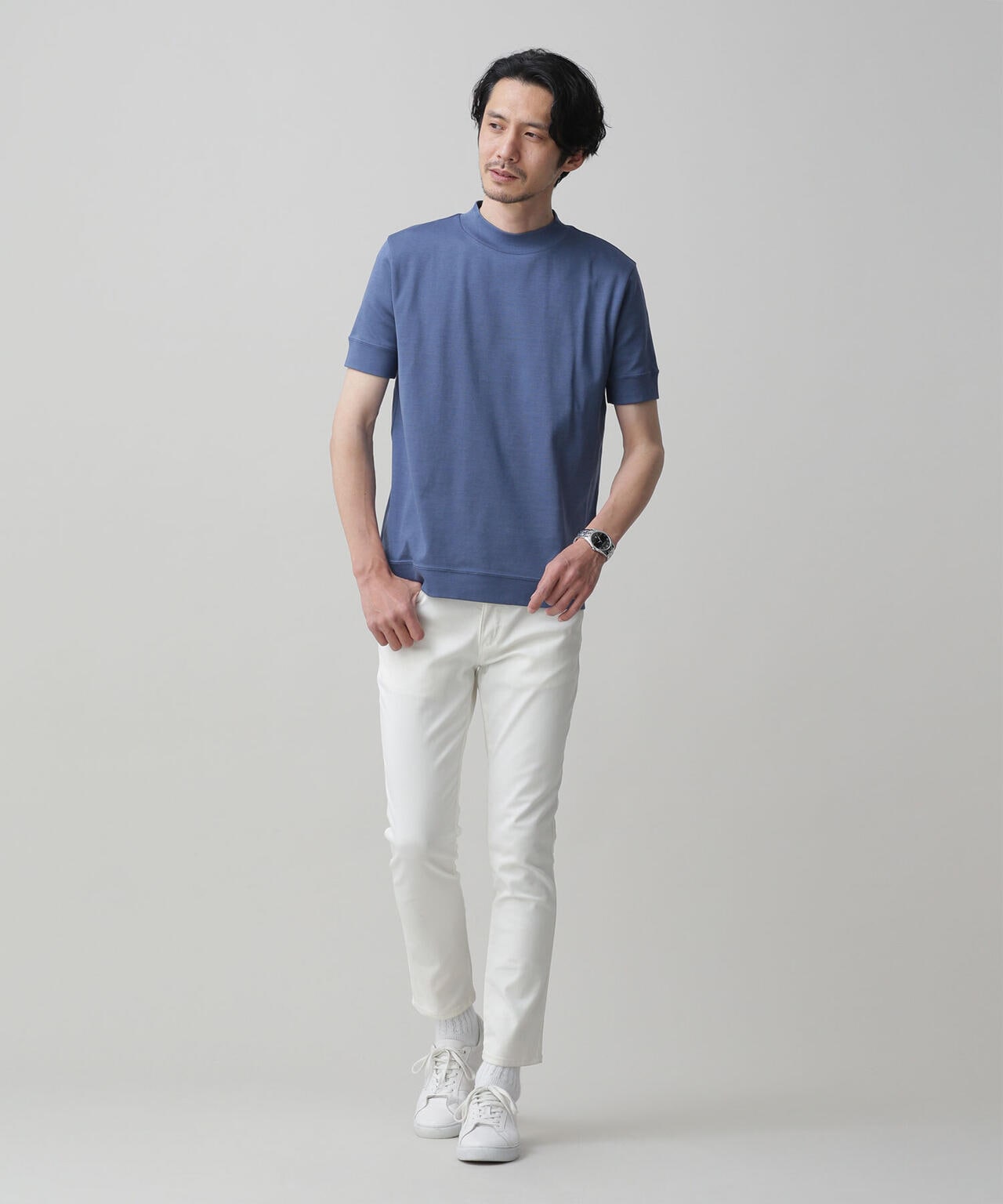 LB.03/「FORMAL JERSEY」モックネックカットソー半袖 6683124216