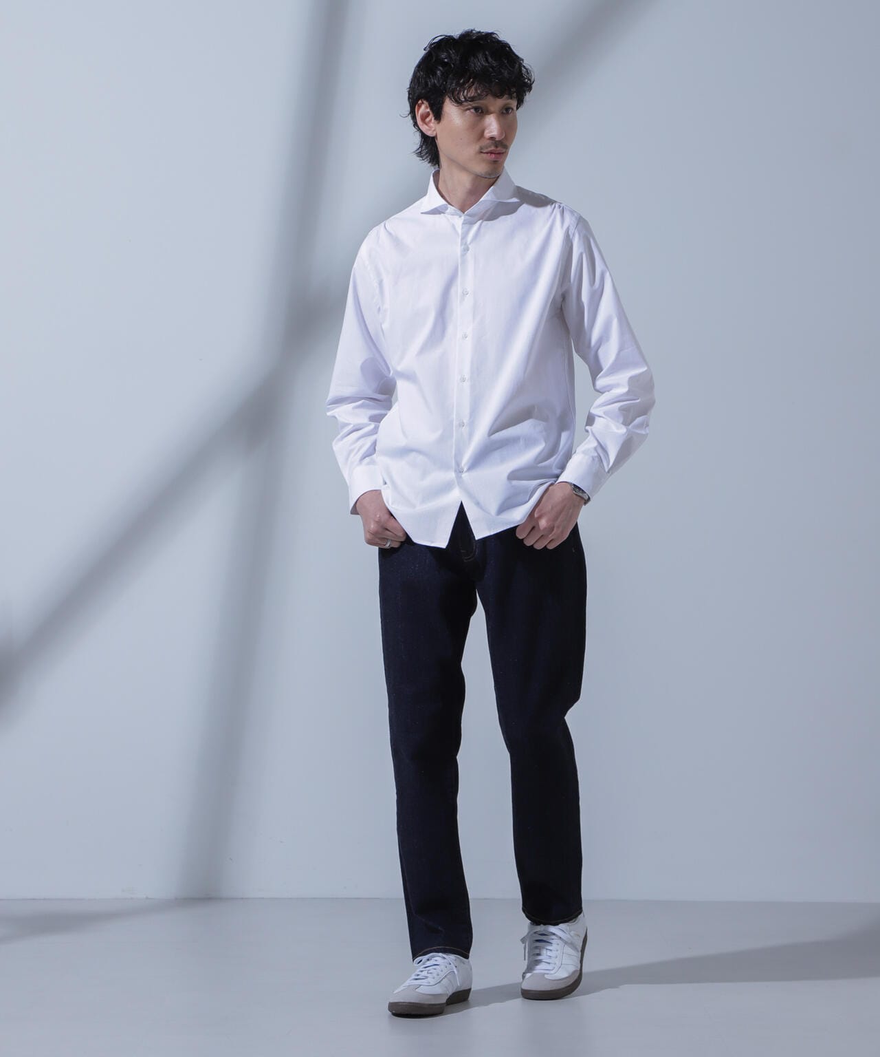 「N SHIRTS」AntiSoaked(R)汗染み防止ホリゾンタルカラーシャツ長袖 6684120227