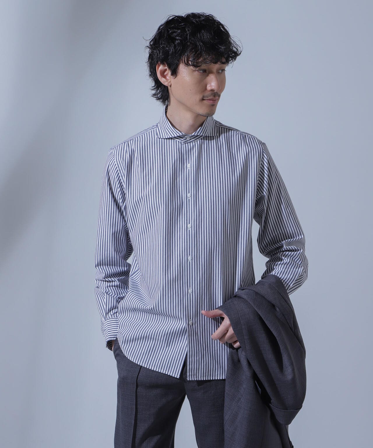 「N SHIRTS」AntiSoaked(R)汗染み防止ホリゾンタルカラーシャツ長袖 6684120227