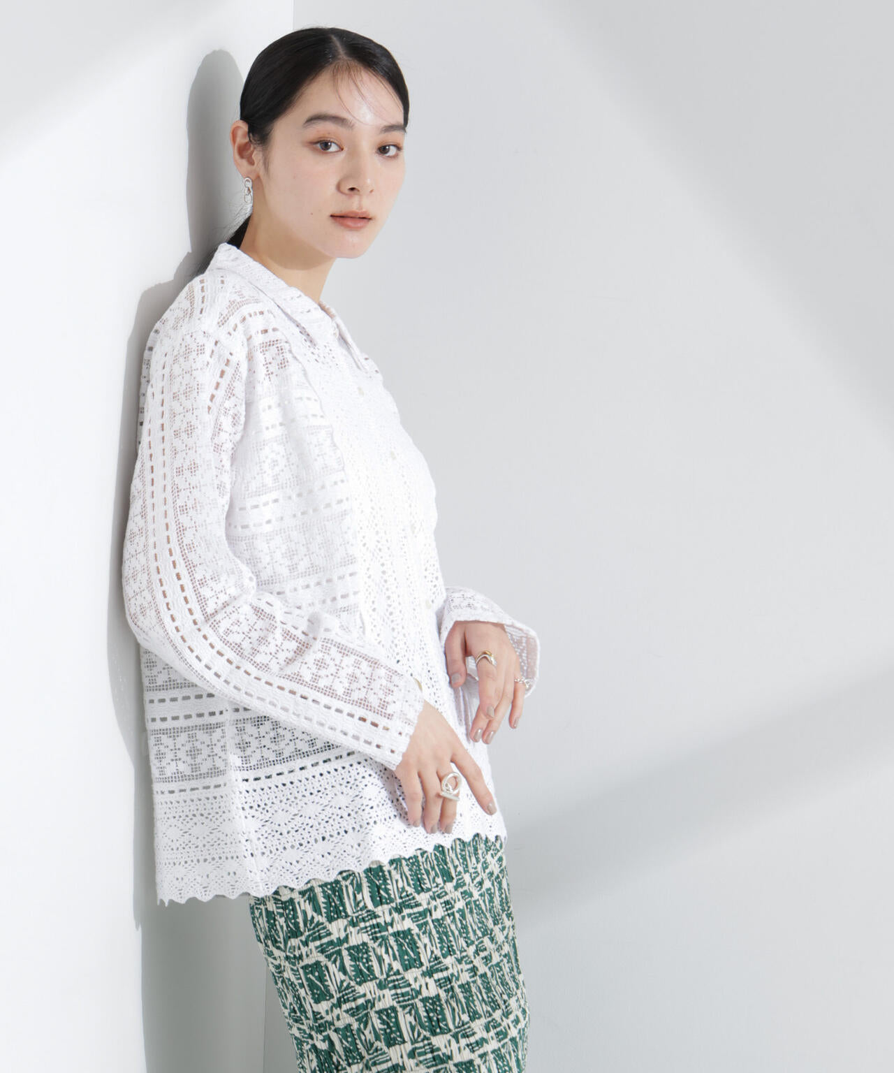 Sara mallika/COTTON BORDER LACE TOP 6715120033