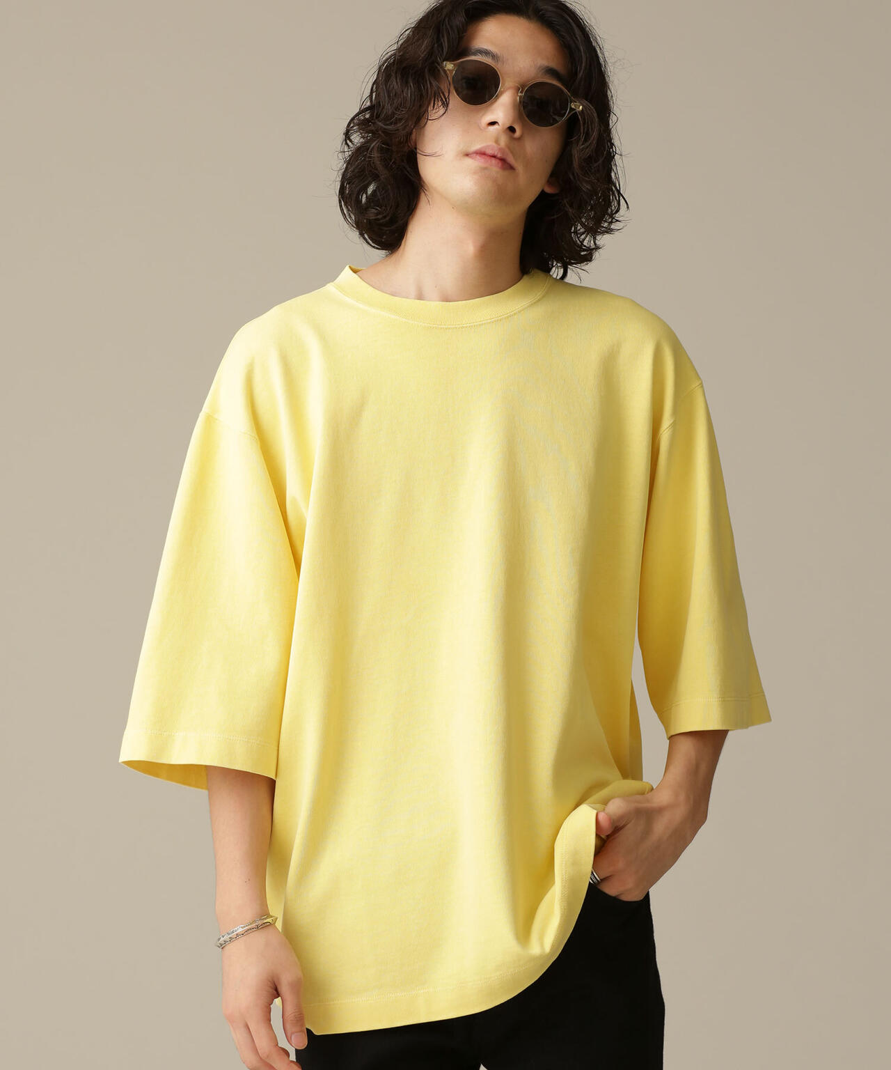 LB.03/ピグメントクルーネック5分袖Tシャツ 6682224204