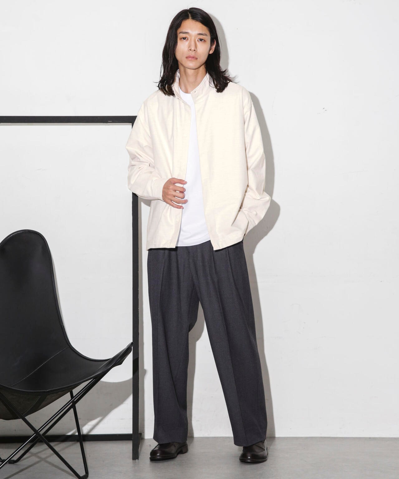シャモアクロス スタンドカラーシャツ 6683220229
