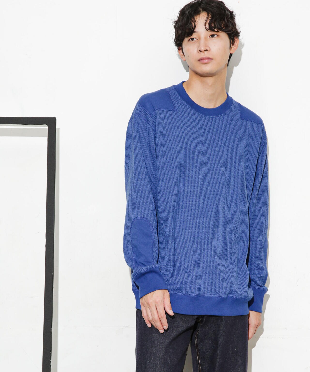 ワッフルリブパッチクルーネックTシャツ 6683223214