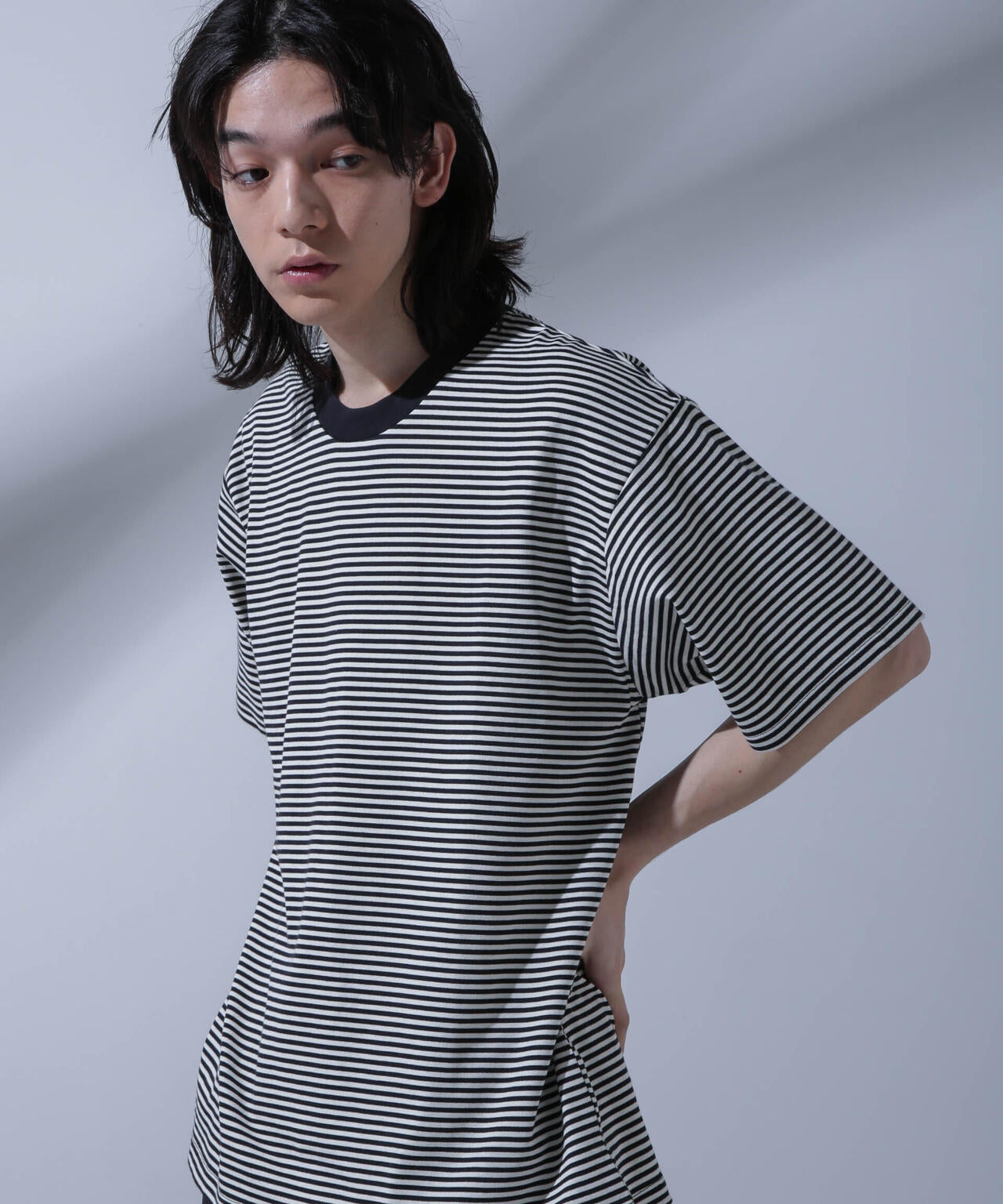Anti Soaked(R)  汗染み防止 ボーダークルーネックTシャツ 6684124214