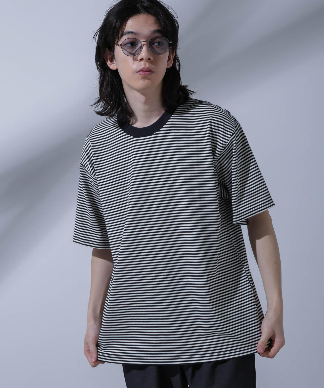 Anti Soaked(R)  汗染み防止 ボーダークルーネックTシャツ 6684124214