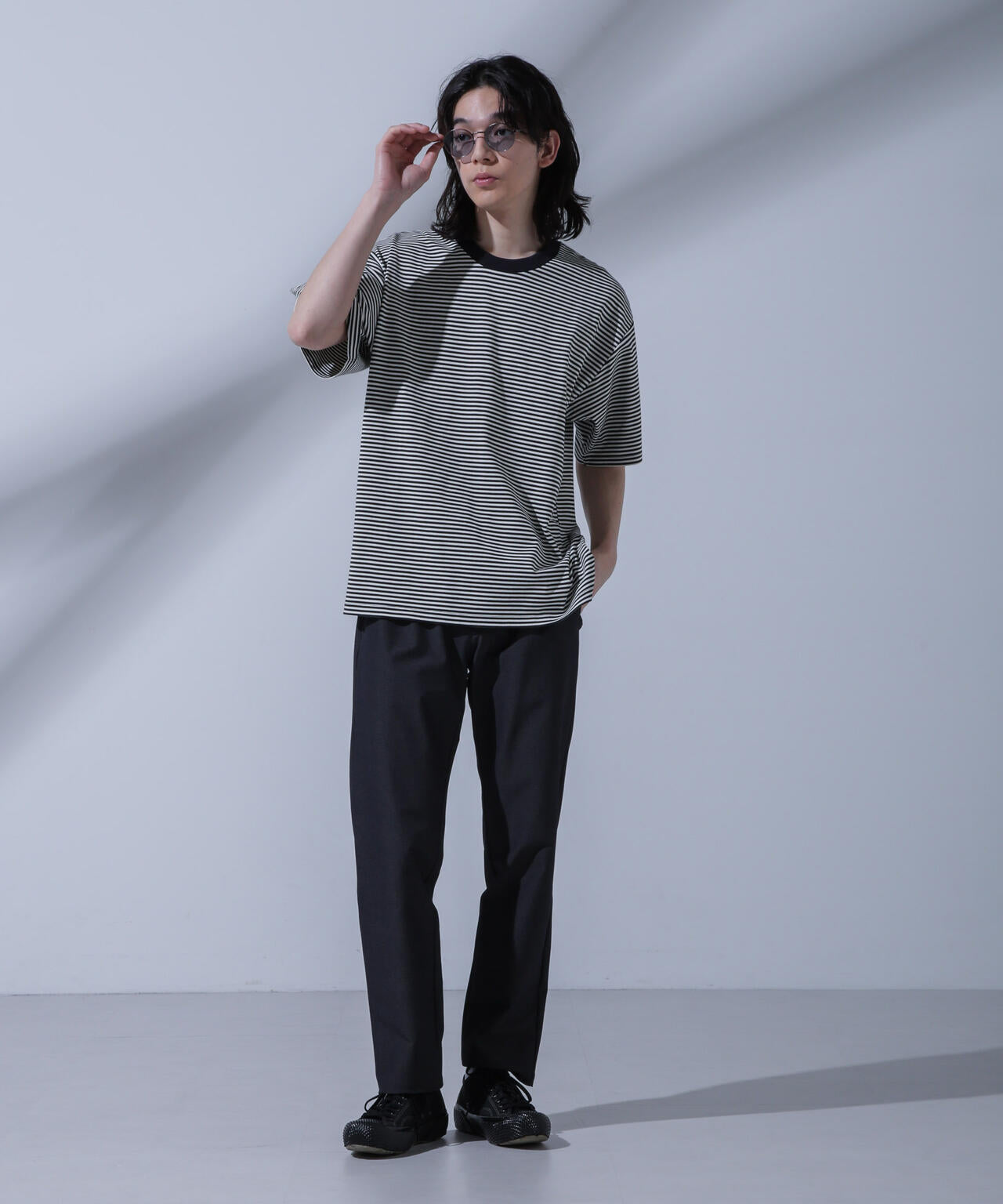Anti Soaked(R)  汗染み防止 ボーダークルーネックTシャツ 6684124214