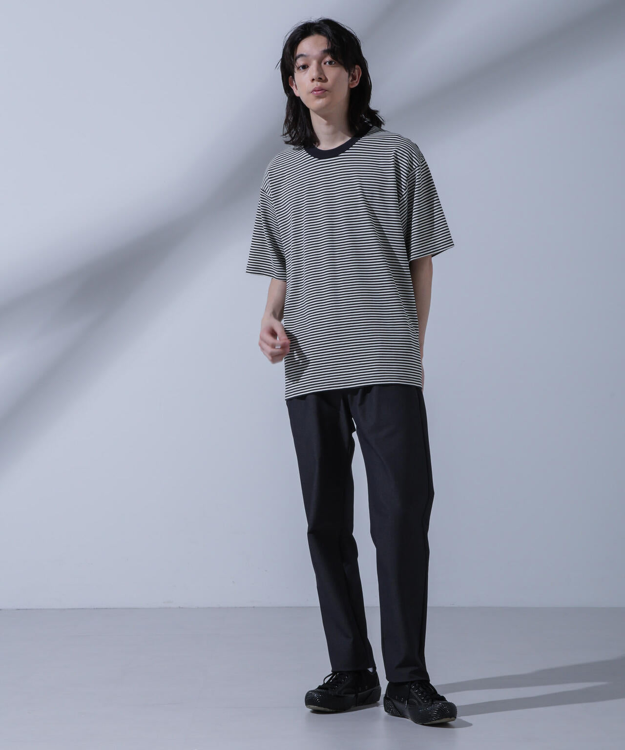 Anti Soaked(R)  汗染み防止 ボーダークルーネックTシャツ 6684124214