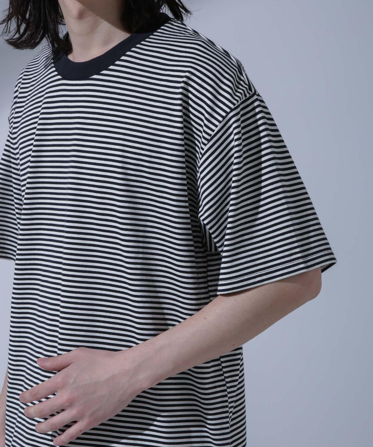 Anti Soaked(R)  汗染み防止 ボーダークルーネックTシャツ 6684124214