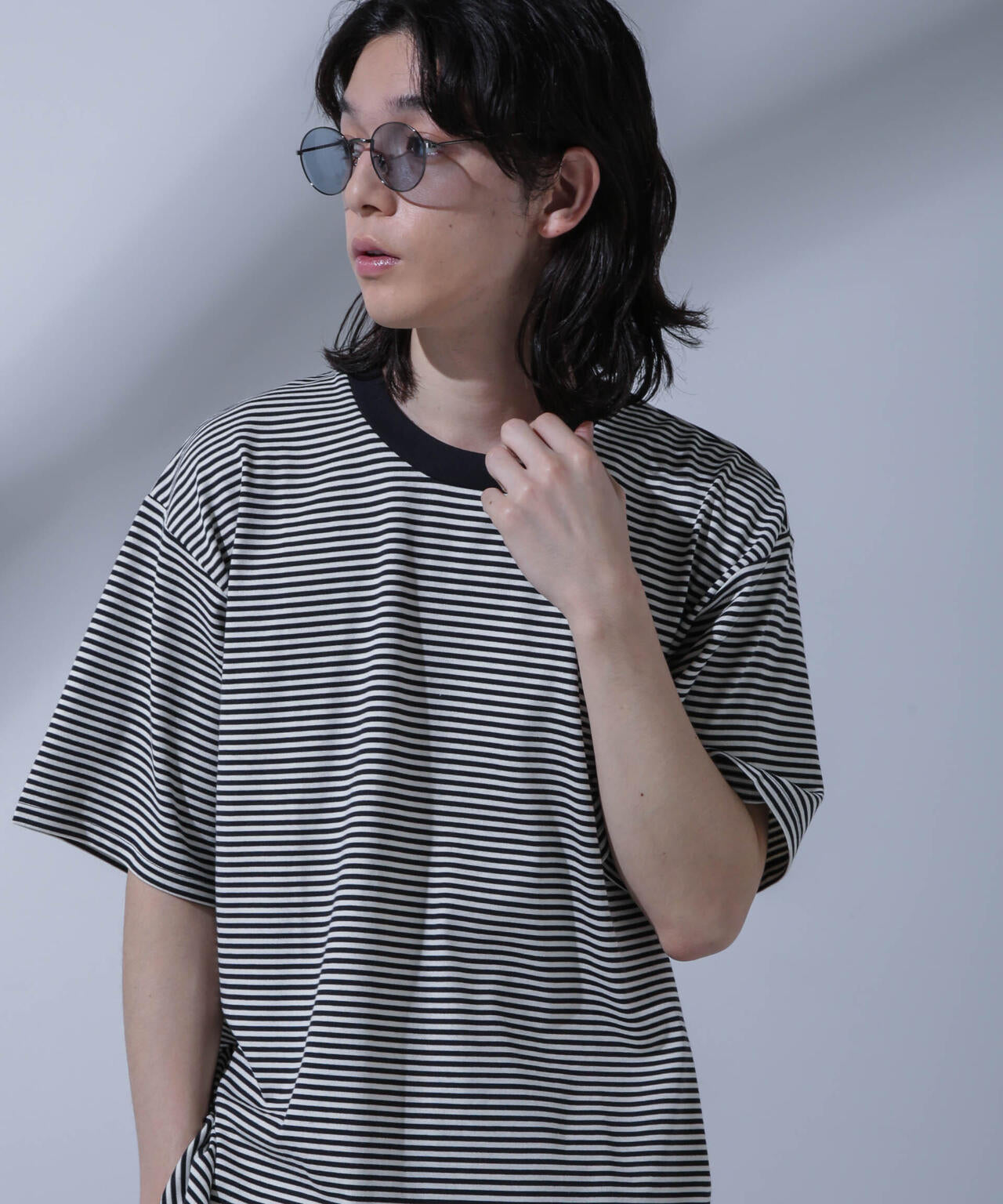 Anti Soaked(R)  汗染み防止 ボーダークルーネックTシャツ 6684124214