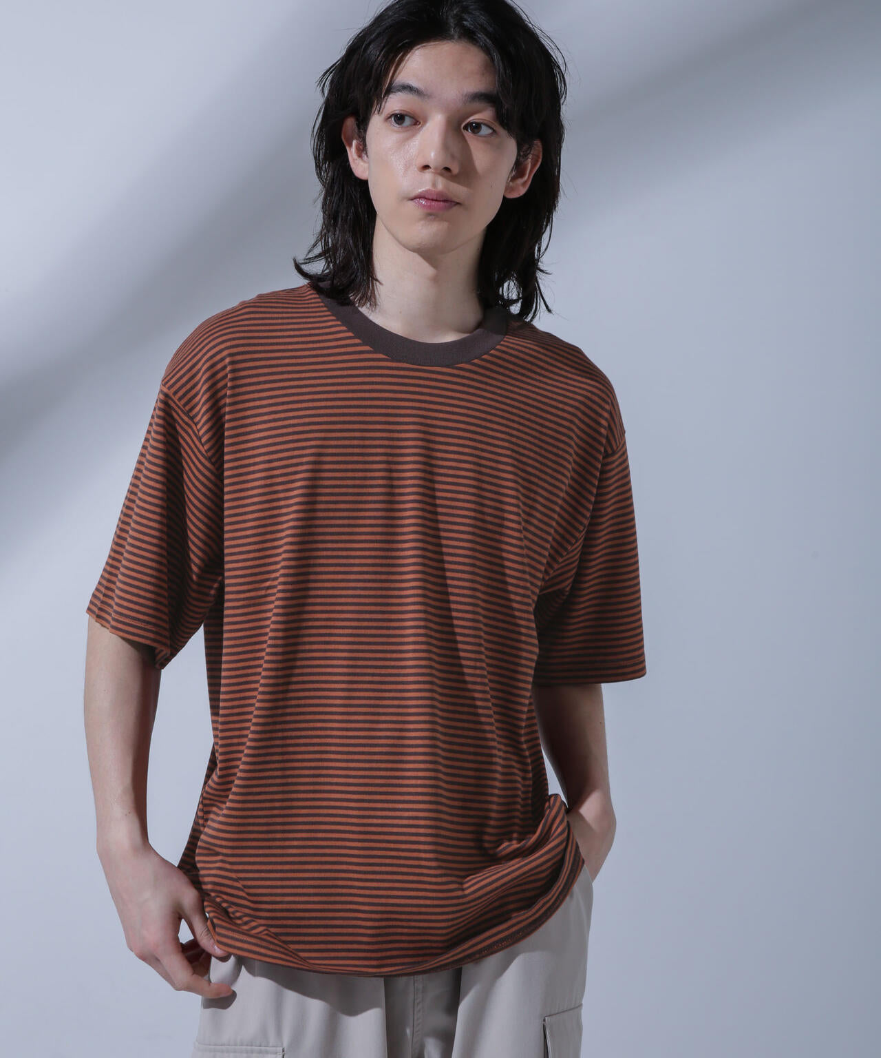 Anti Soaked(R)  汗染み防止 ボーダークルーネックTシャツ 6684124214