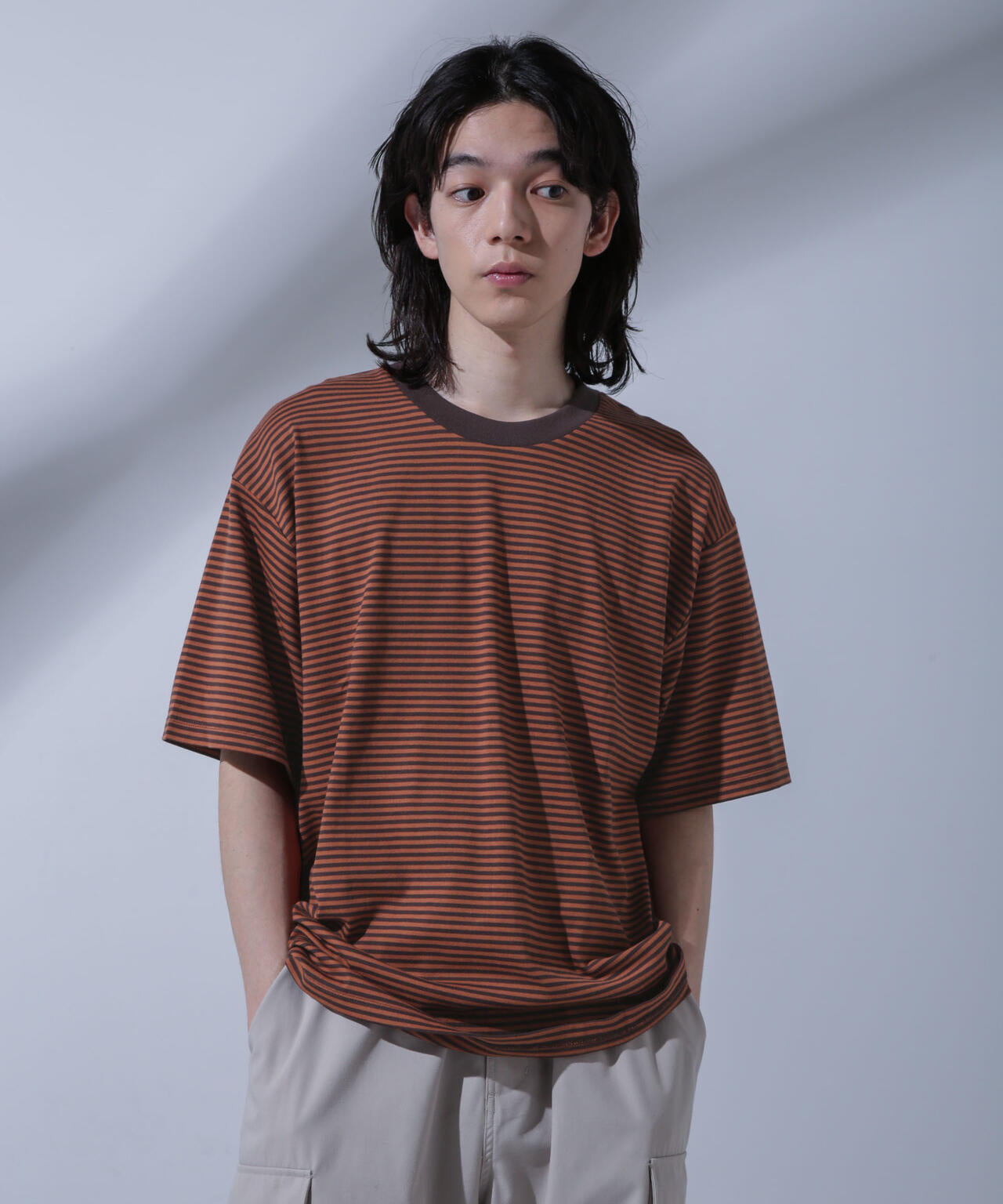 Anti Soaked(R)  汗染み防止 ボーダークルーネックTシャツ 6684124214