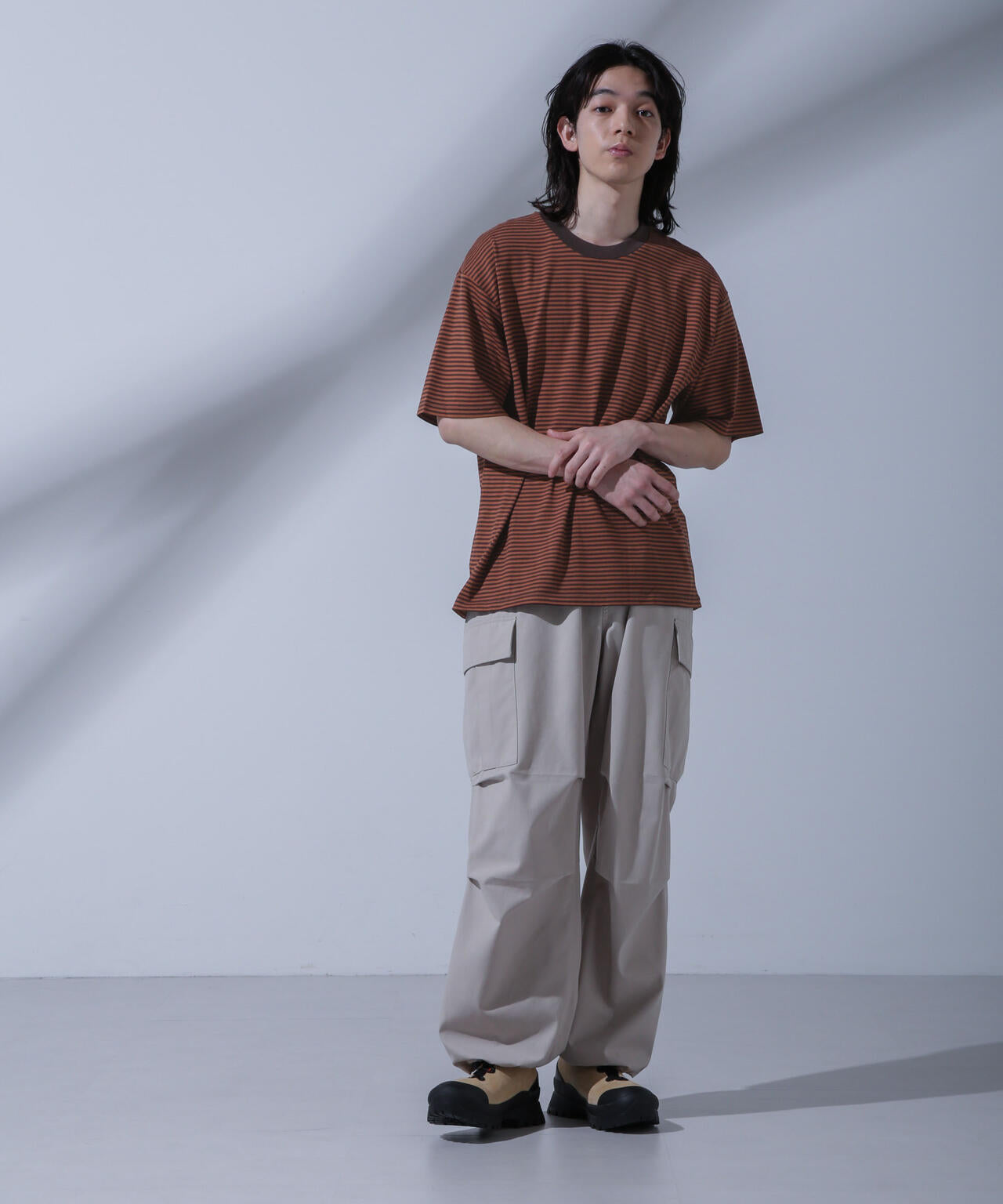 Anti Soaked(R)  汗染み防止 ボーダークルーネックTシャツ 6684124214