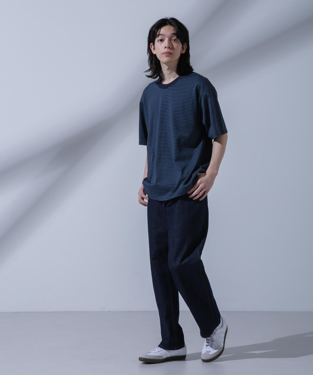 Anti Soaked(R)  汗染み防止 ボーダークルーネックTシャツ 6684124214