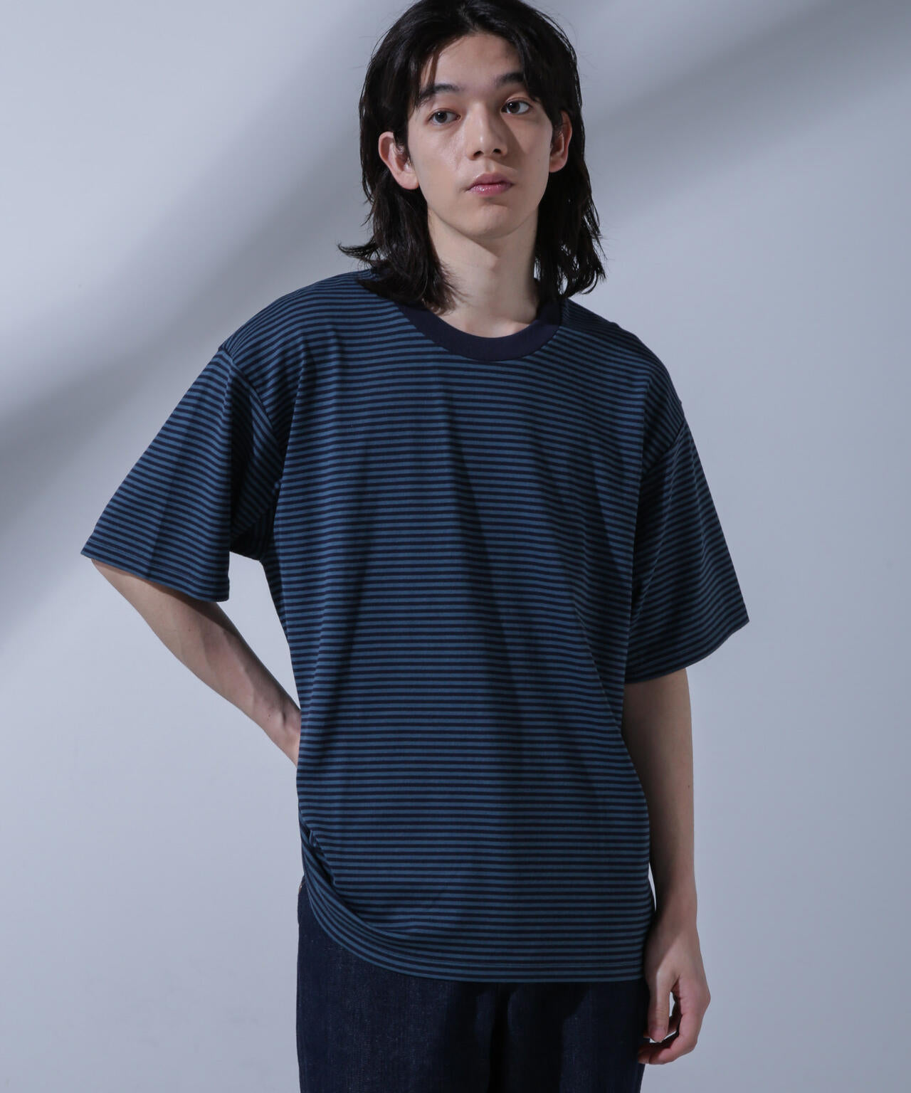 Anti Soaked(R)  汗染み防止 ボーダークルーネックTシャツ 6684124214